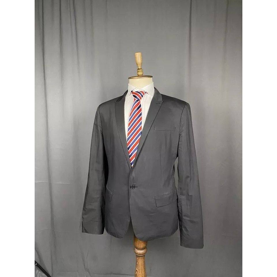 Allsaints Allsaints Men's Black Cotton Silk Blazer Sportcoat Jacket Si Size 44R - 3 Thumbnail