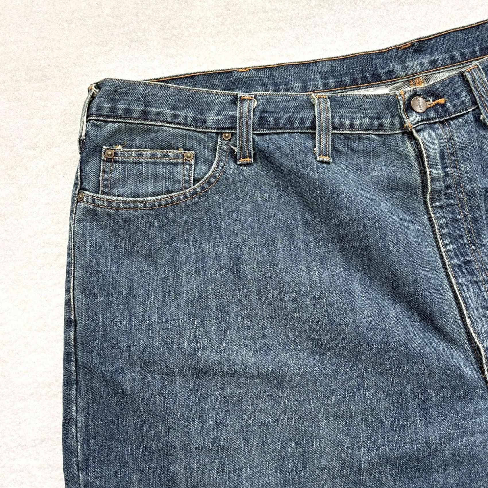Carhartt VINTAGE Carhartt Holter Jeans Mens 50x32 Blue Medium Wash Relaxed Straight Denim NWT Size US 34 / EU 50 - 3 Thumbnail