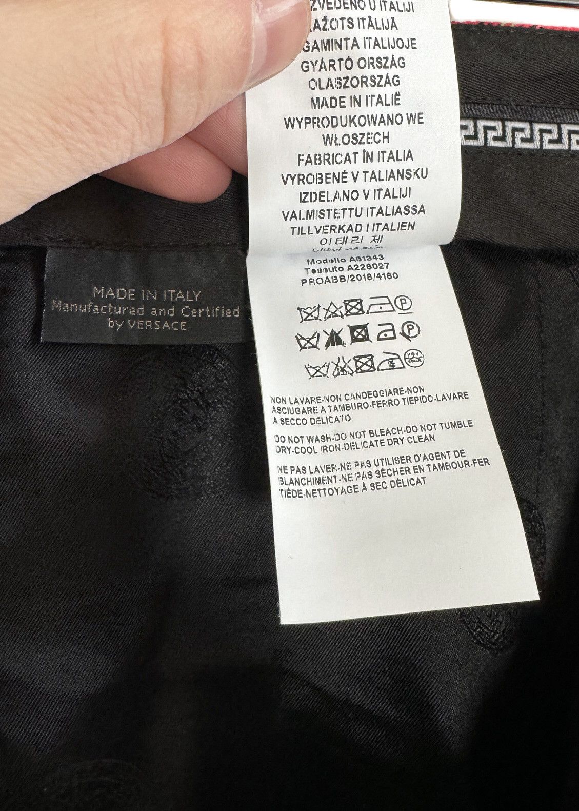 Versace Versace Black Red Plaid Accent Tuxedo Pants Size 27" / US 4 / IT 40 - 11 Thumbnail