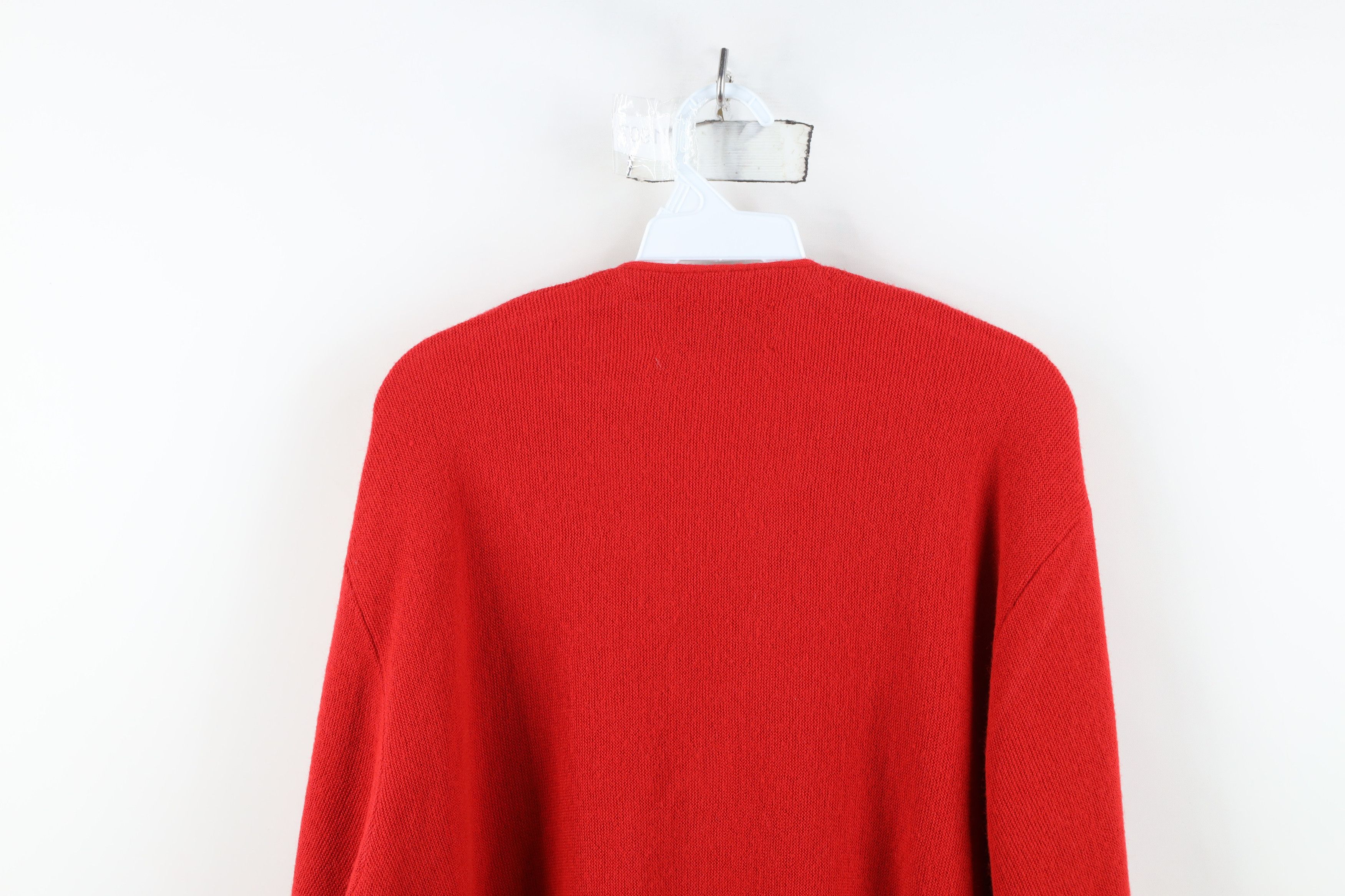Vintage Vintage 70s Streetwear Cobain Knit Cardigan Sweater Red USA Size US L / EU 52-54 / 3 - 11 Thumbnail