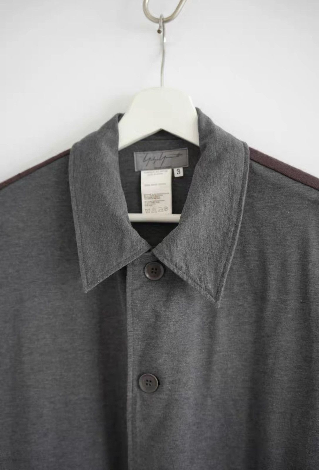 Yohji Yamamoto Yohji Yamamoto 01SS Grey Brown Panel Shirt K4 Size US L / EU 52-54 / 3 - 4 Thumbnail