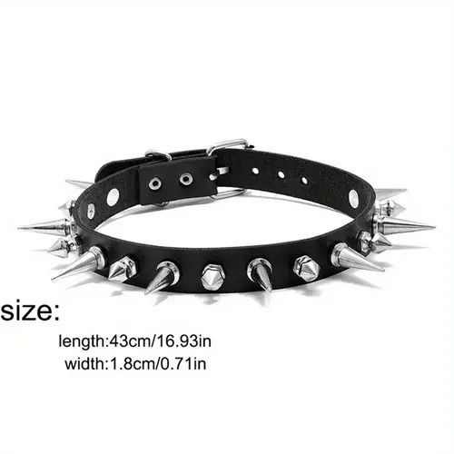 VIBE Punk Long Spike Choker Size ONE SIZE - 5 Thumbnail
