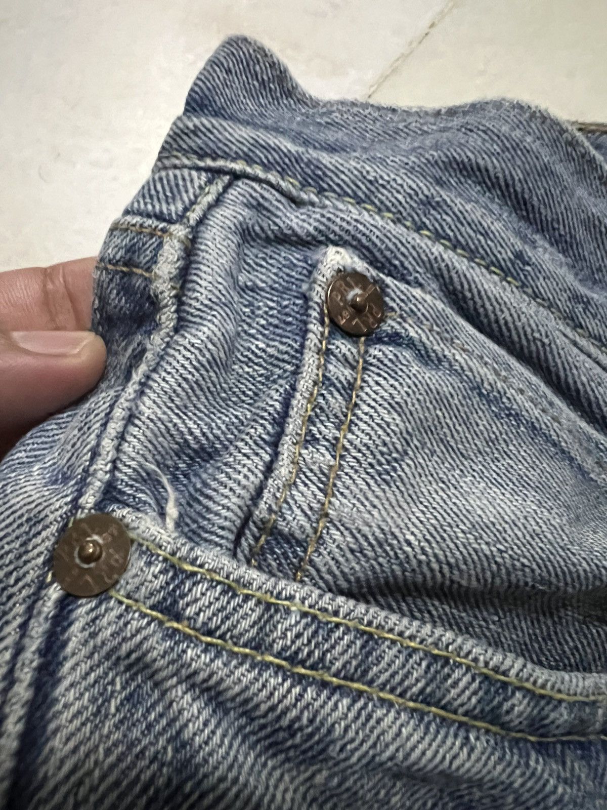 If Six Was Nine × Ralph Lauren 🌈90s Ralph Lauren Flare Mud Wash Zipper Jean Size US 35 - 10 Thumbnail