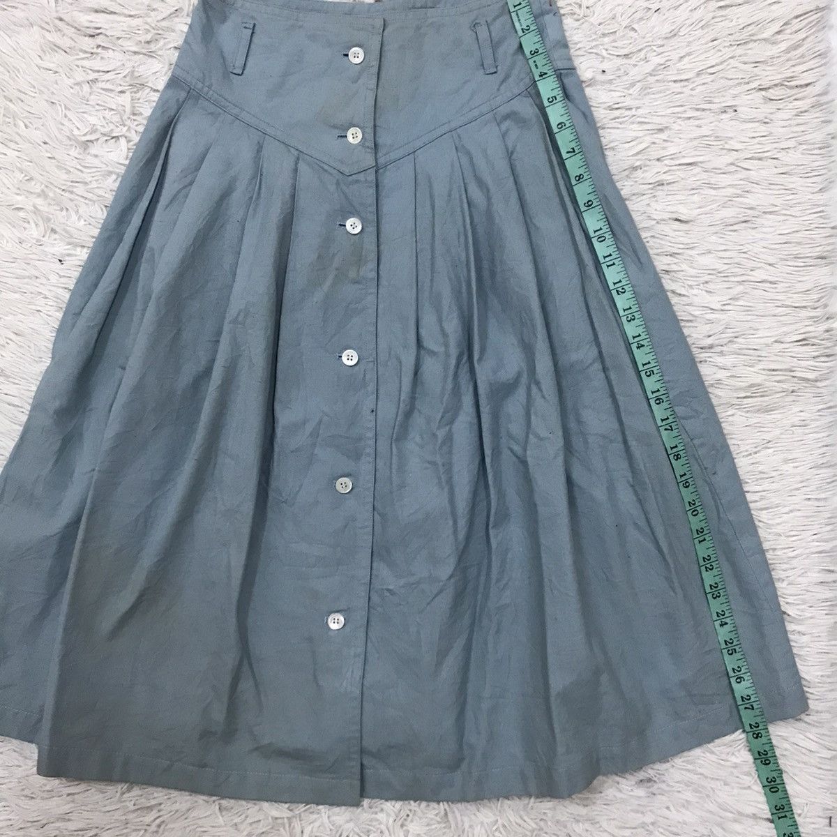 Issey Miyake Vintage Is Issey Sport Denim Button Up Box Pleats Skirt Size 24" / US 00 / IT 34 - 18 Thumbnail