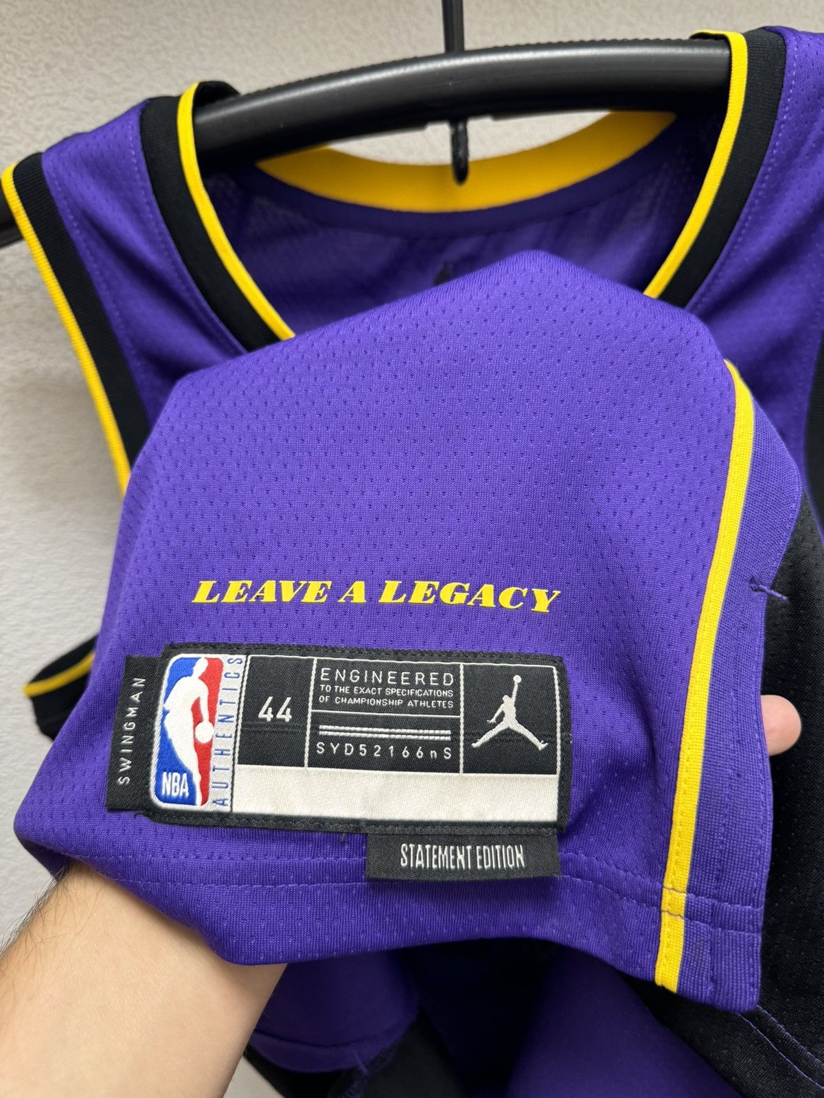 Jordan Brand Lebron James 6 Lakers Jordan authentic jersey M leavealegacy Size US M / EU 48-50 / 2 - 6 Thumbnail