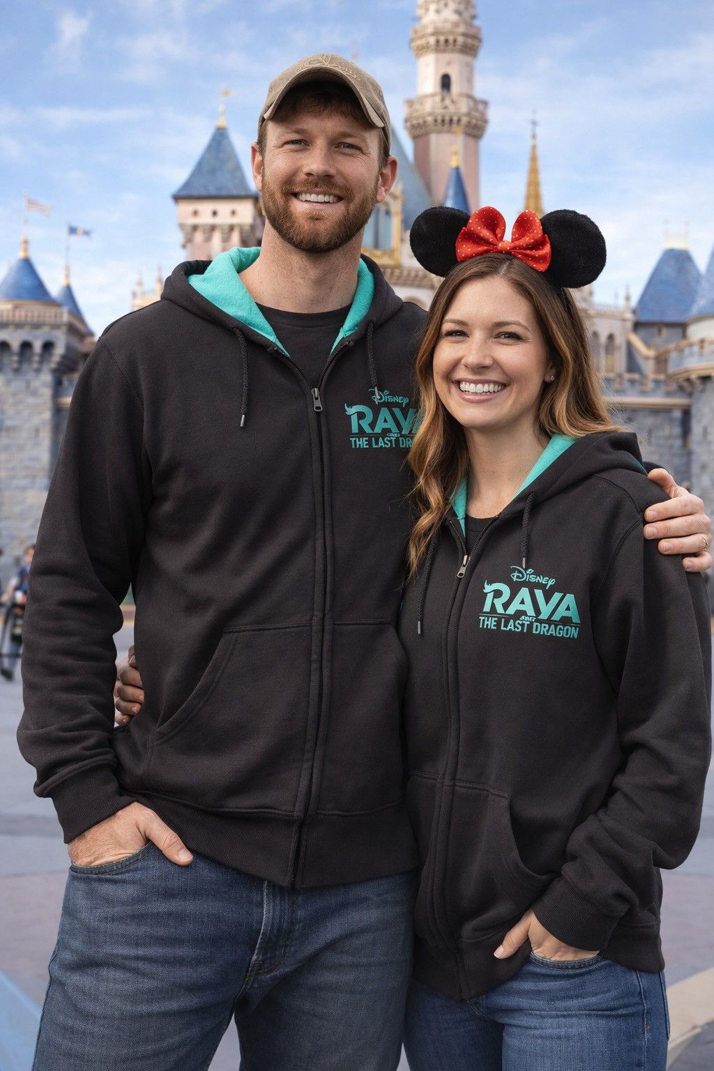 Disney Raya And The Last Dragon Black and Teal Zip Up Hoodie sz XL Size US XL / EU 56 / 4 - 1 Thumbnail