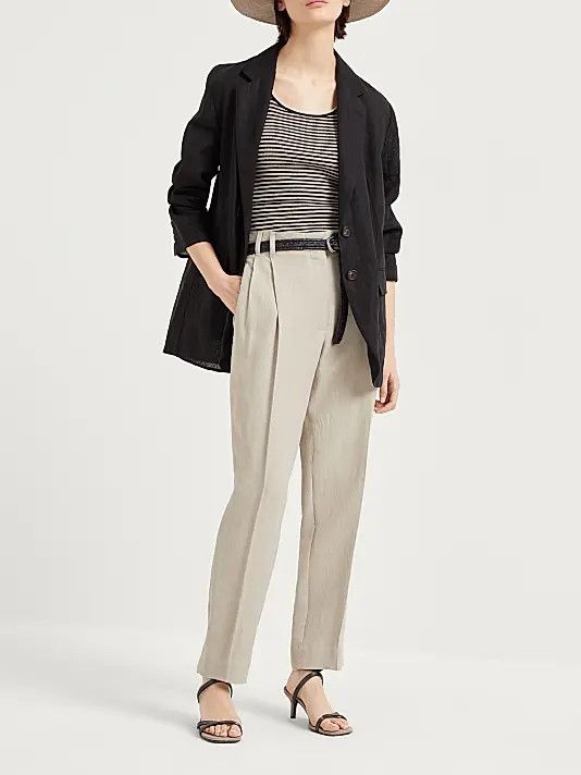 Brunello Cucinelli o1y0725 Casual Pant in Beige Size 30" / US 8 / IT 44 - 6 Thumbnail