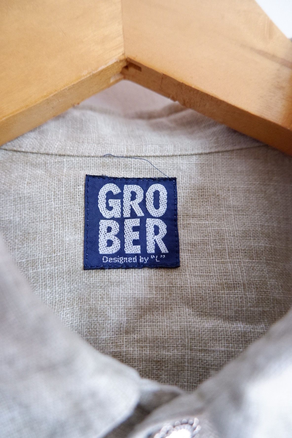 Japanese Brand Vintage GROBER Japan - Silver Button Linen shirts Size US M / EU 48-50 / 2 - 7 Thumbnail