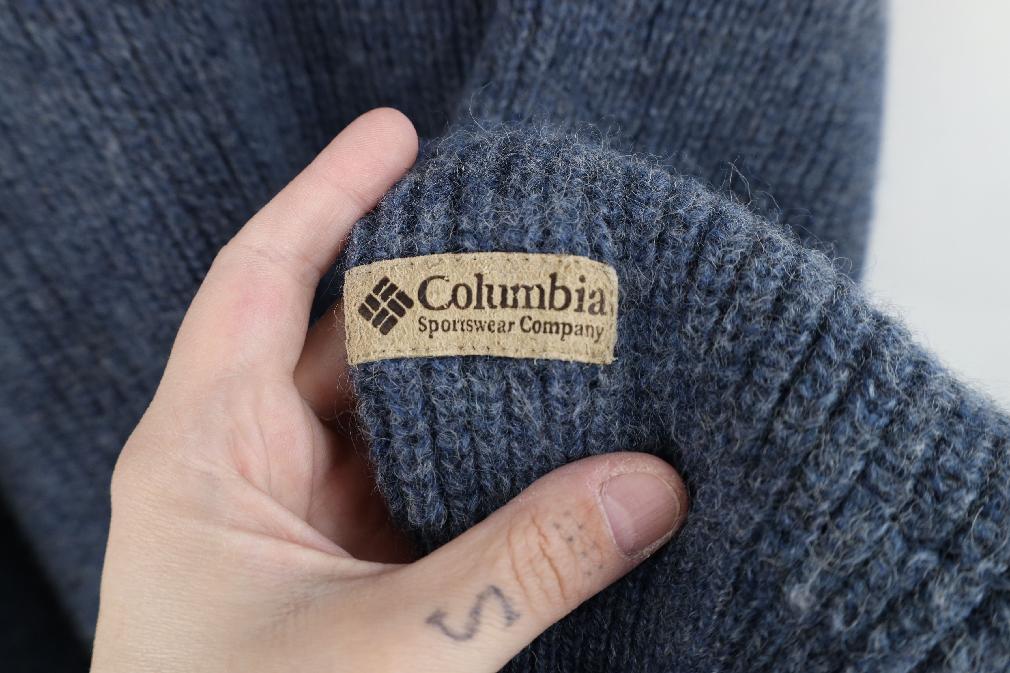 Columbia Vintage 90s Columbia Wool Ribbed Knit Half Zip Sweater Blue Size US M / EU 48-50 / 2 - 4 Thumbnail