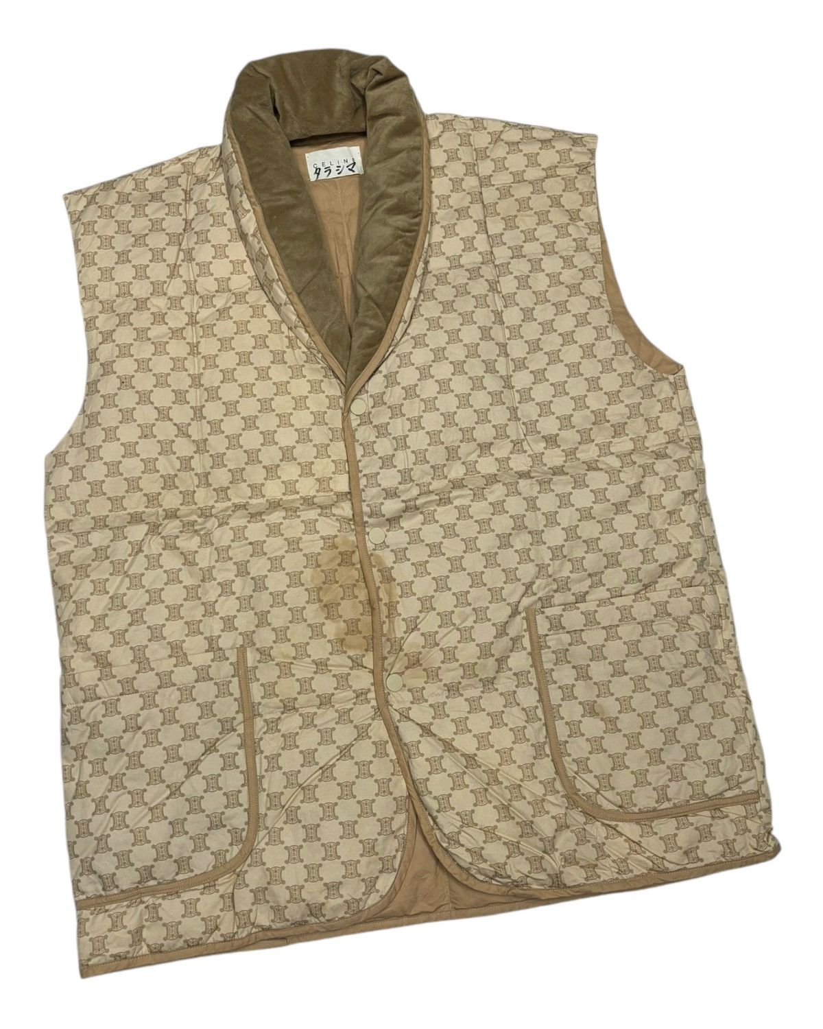 Celine Vintage CELINE Monogram Puffer Down Vest Jacket Size US M / EU 48-50 / 2 - 4 Thumbnail