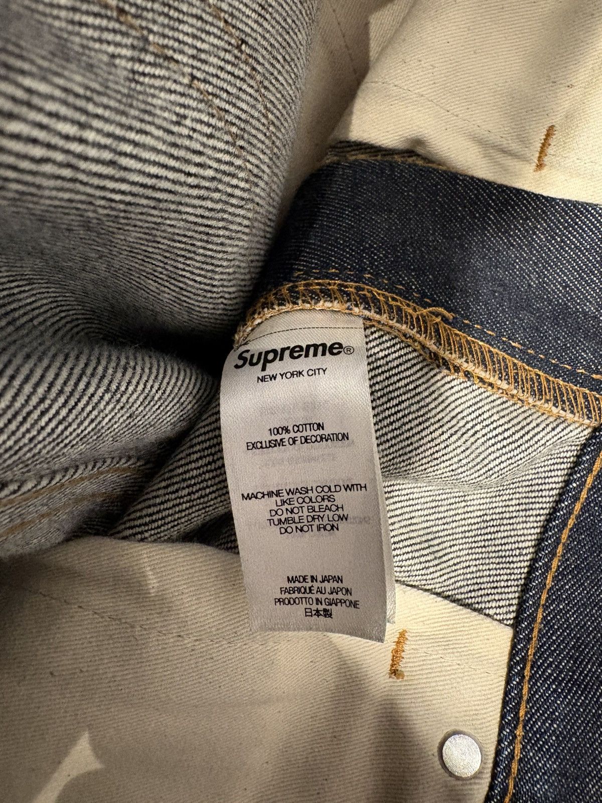 Supreme Supreme Indigo Rigid Baggy Selvedge Jeans Size US 32 / EU 48 - 7 Thumbnail