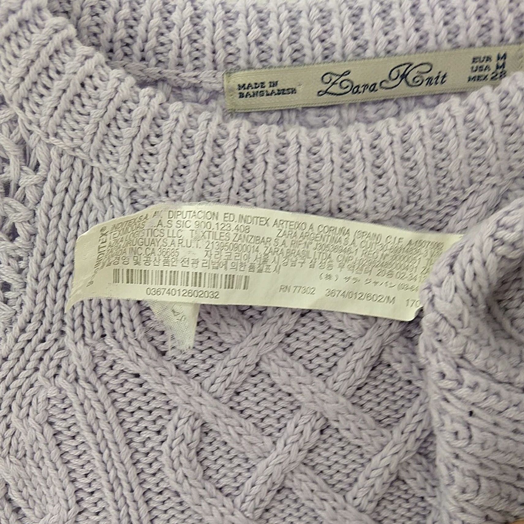 Vintage VINTAGE Zara Knit Sweater M Women Purple Cable-Knit Knit Pullover Round Neck Long Sleeve Solid Casual Fall Winter 2000s Classic Mens Womens Size M / US 6-8 / IT 42-44 - 7 Thumbnail