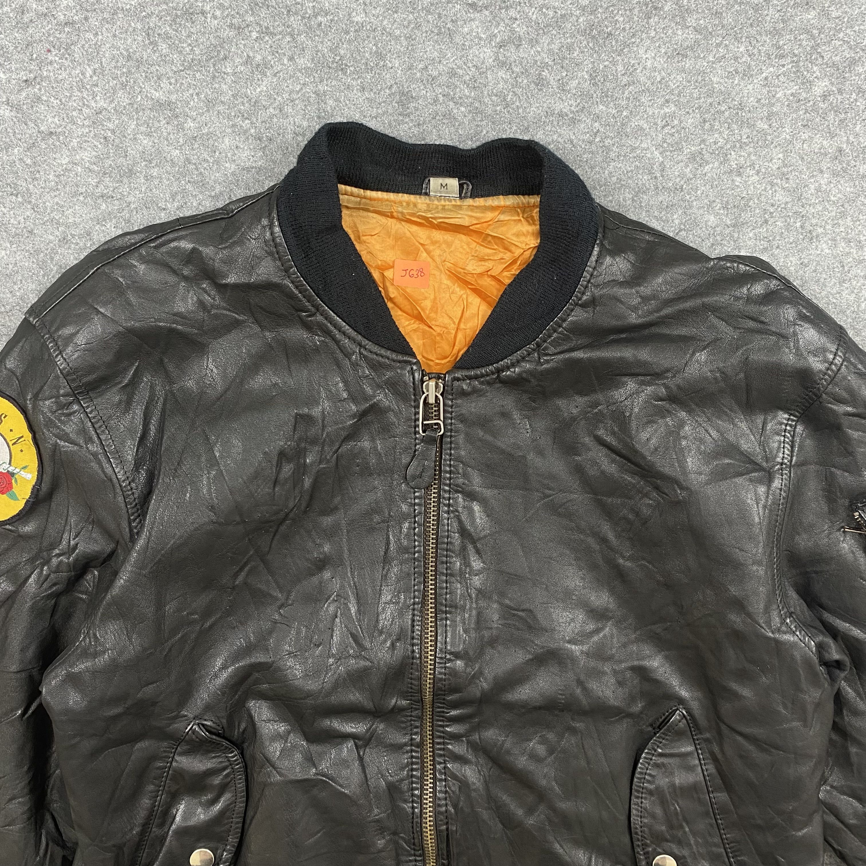 If Six Was Nine VINTAGE PATCH BAND BOMBER LEATHER JACKET-J638 Size US M / EU 48-50 / 2 - 7 Thumbnail