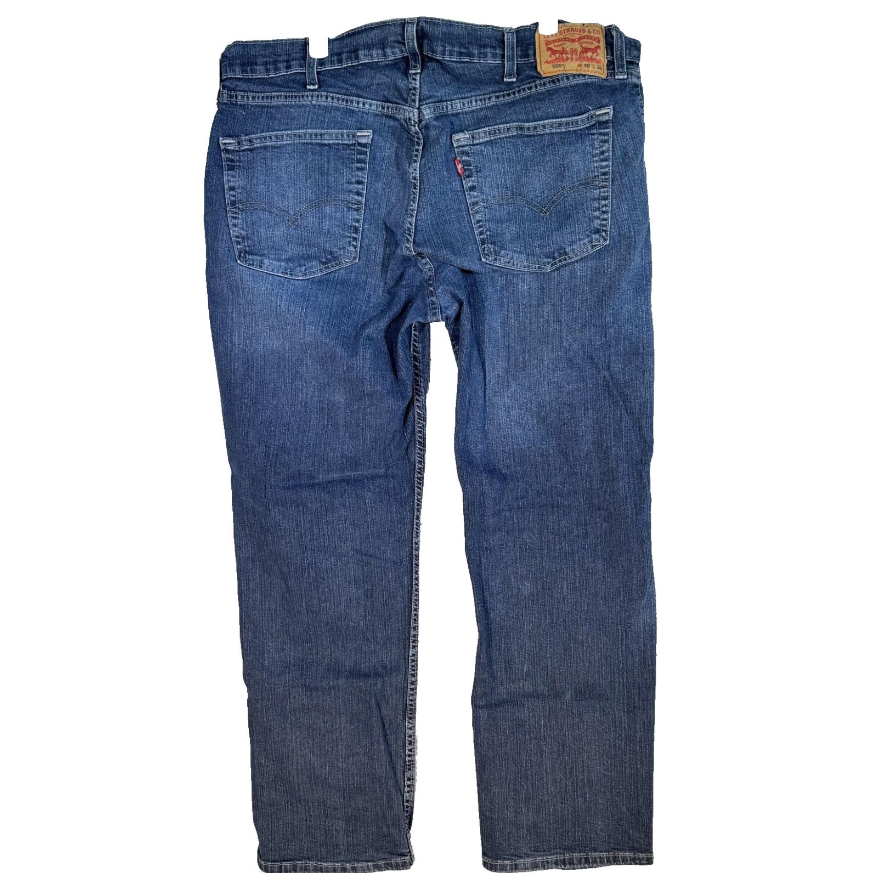 Levi's Levi's 559 Jeans Mens 38x30 Blue Straight Leg Denim Stretch Mid Rise 98 Cotton Size US 38 / EU 54 - 2 Thumbnail