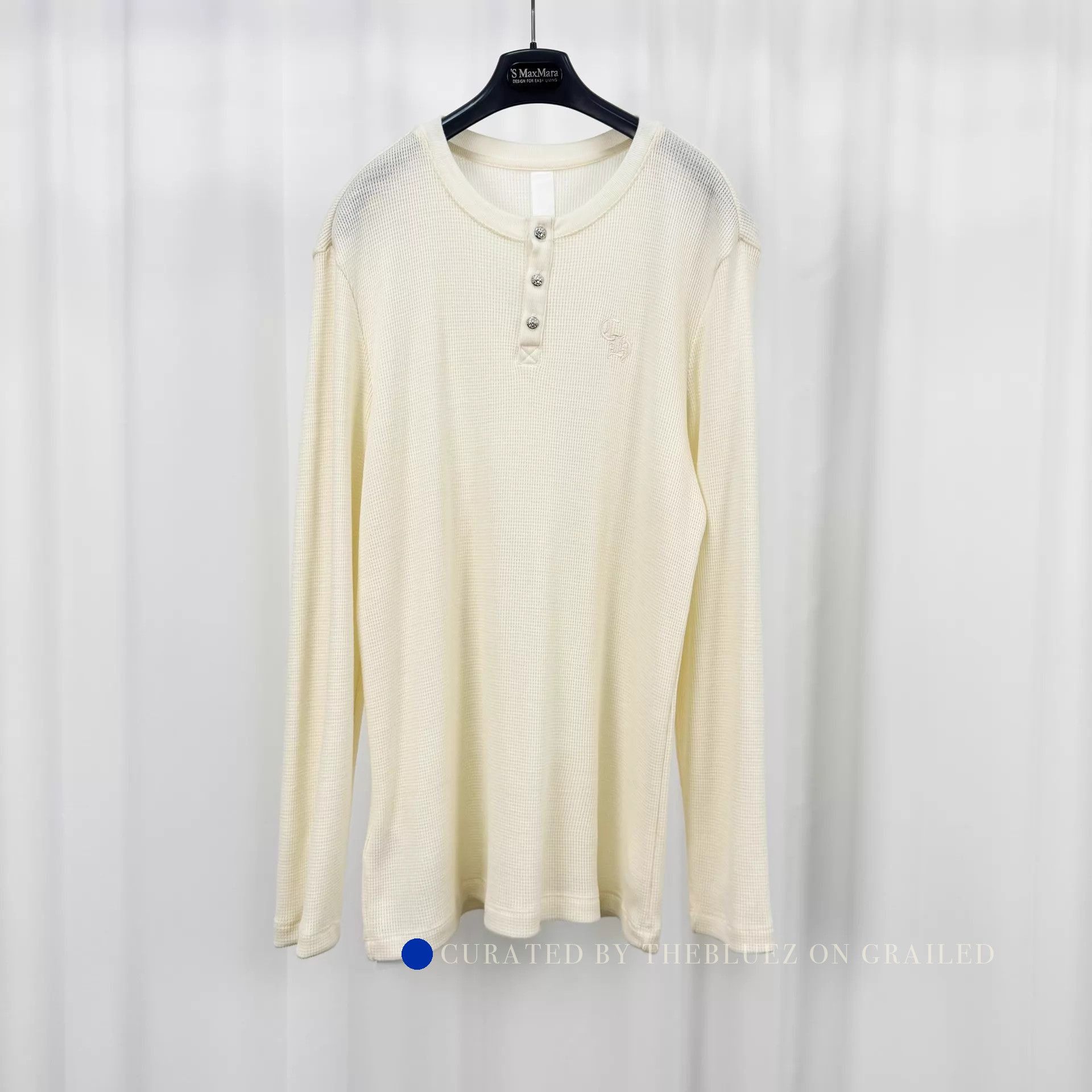 Chrome Hearts Beige Waffle Long Sleeve T-Shirt with Buttons Size US XL / EU 56 / 4 - 1 Thumbnail