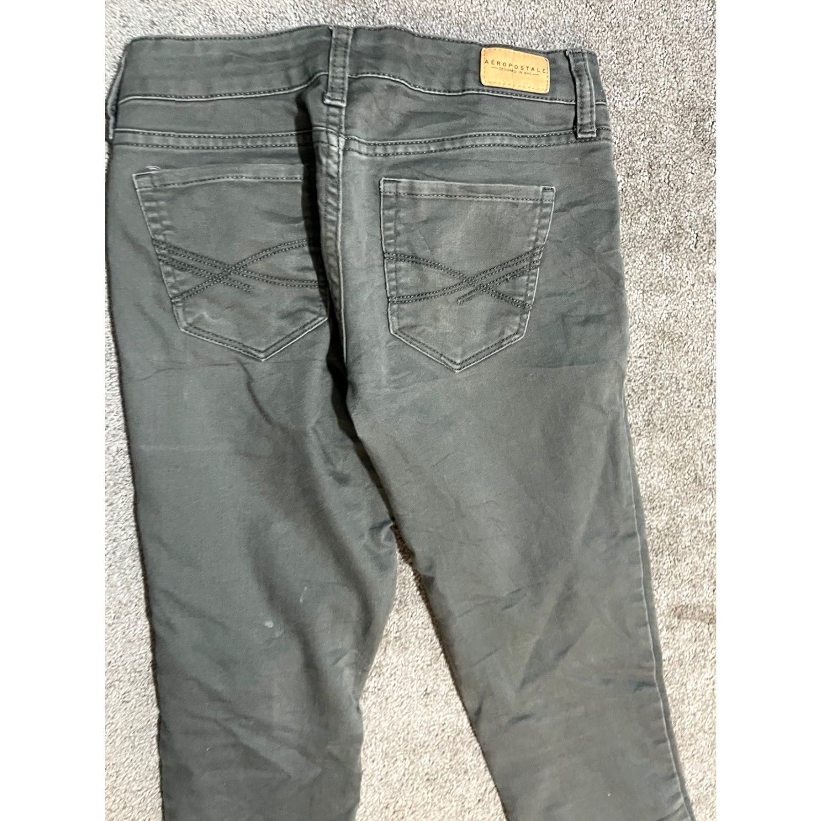 Aeropostale Aeropostale Ankle Jegging Green Denim Jeans Women's Size 2 Regular Inseam 27" Mid Rise Distressed Womens Size 26" / US 2 / IT 38 - 2 Thumbnail