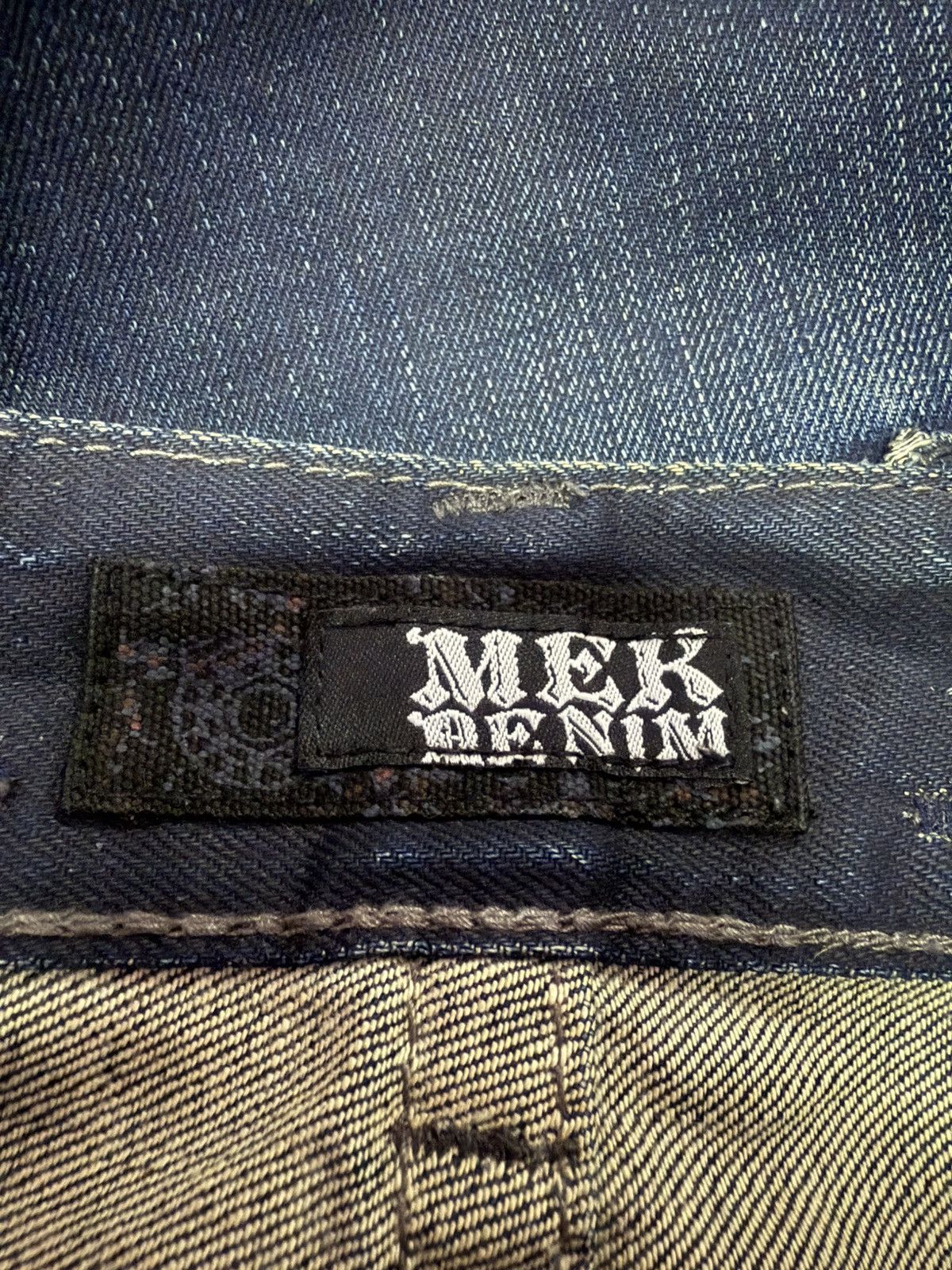 Japanese Brand × Mek Denim Mek Denim Wax Coated Studded Vegas Boot Cut Flared Jeans Size US 30 / EU 46 - 22 Thumbnail