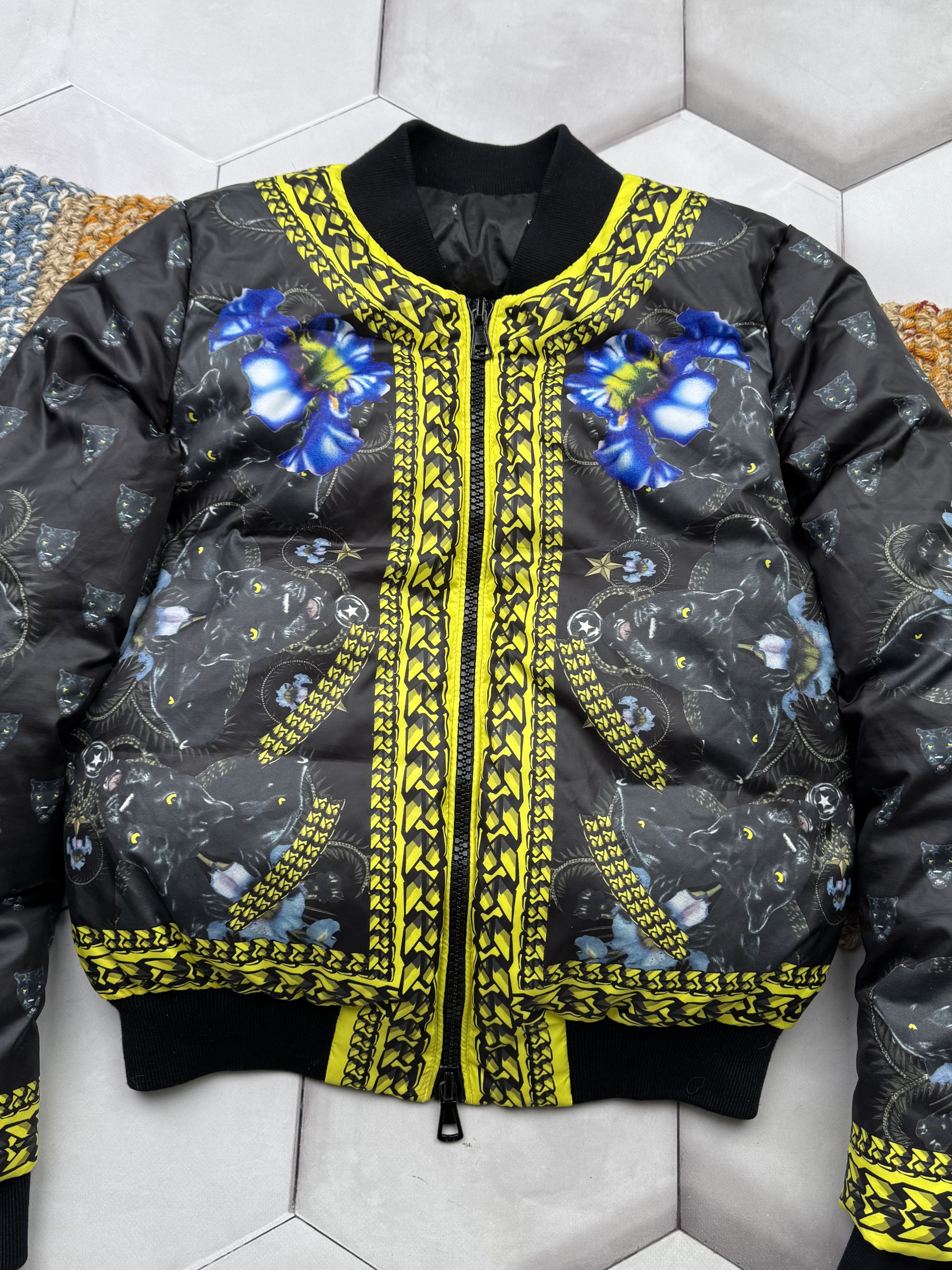 Vintage Vintage Cropped Down Printed Jacket (ES9) Size S / US 4 / IT 40 - 4 Thumbnail