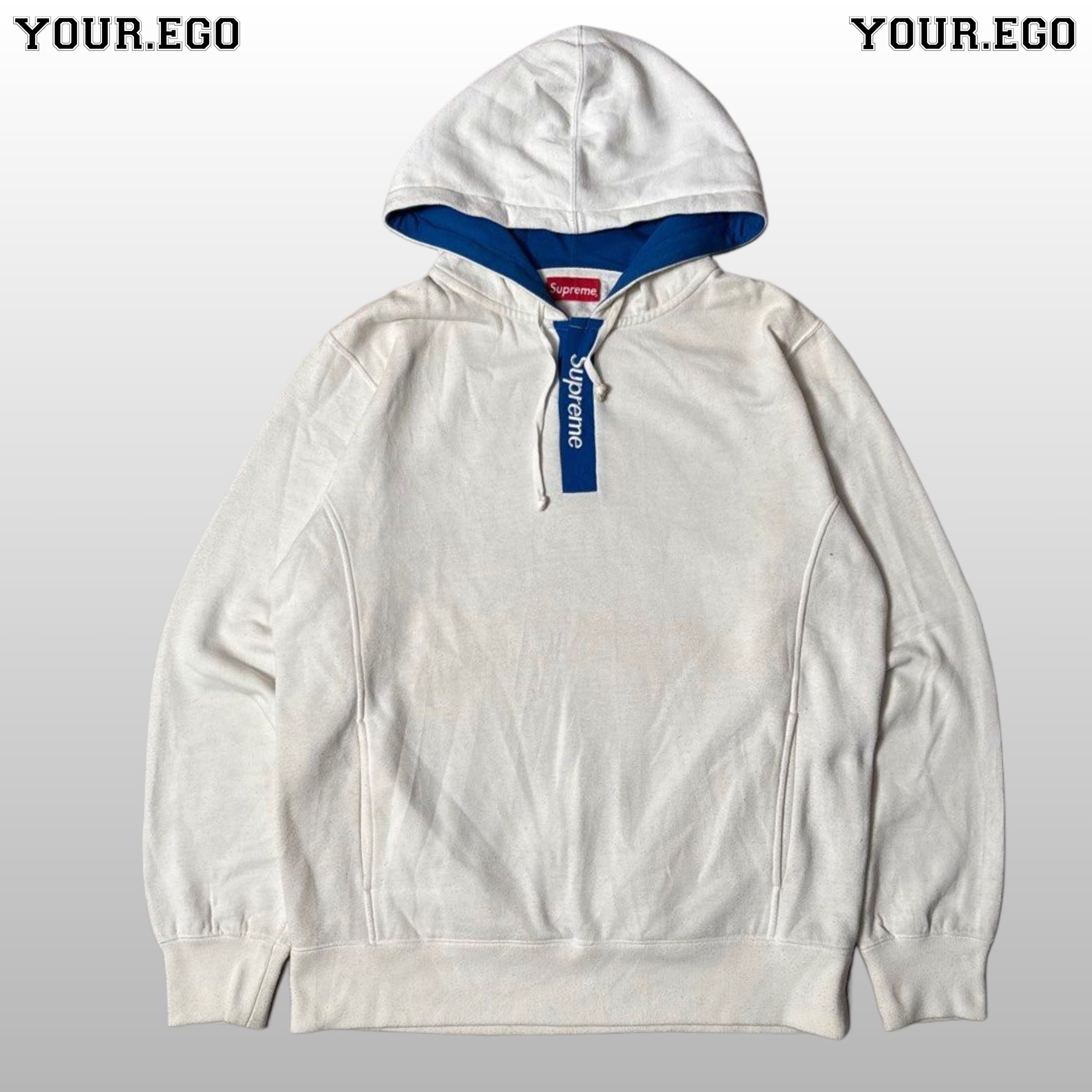 Supreme Contrast Plackett Hooded Sweatshirt SS16