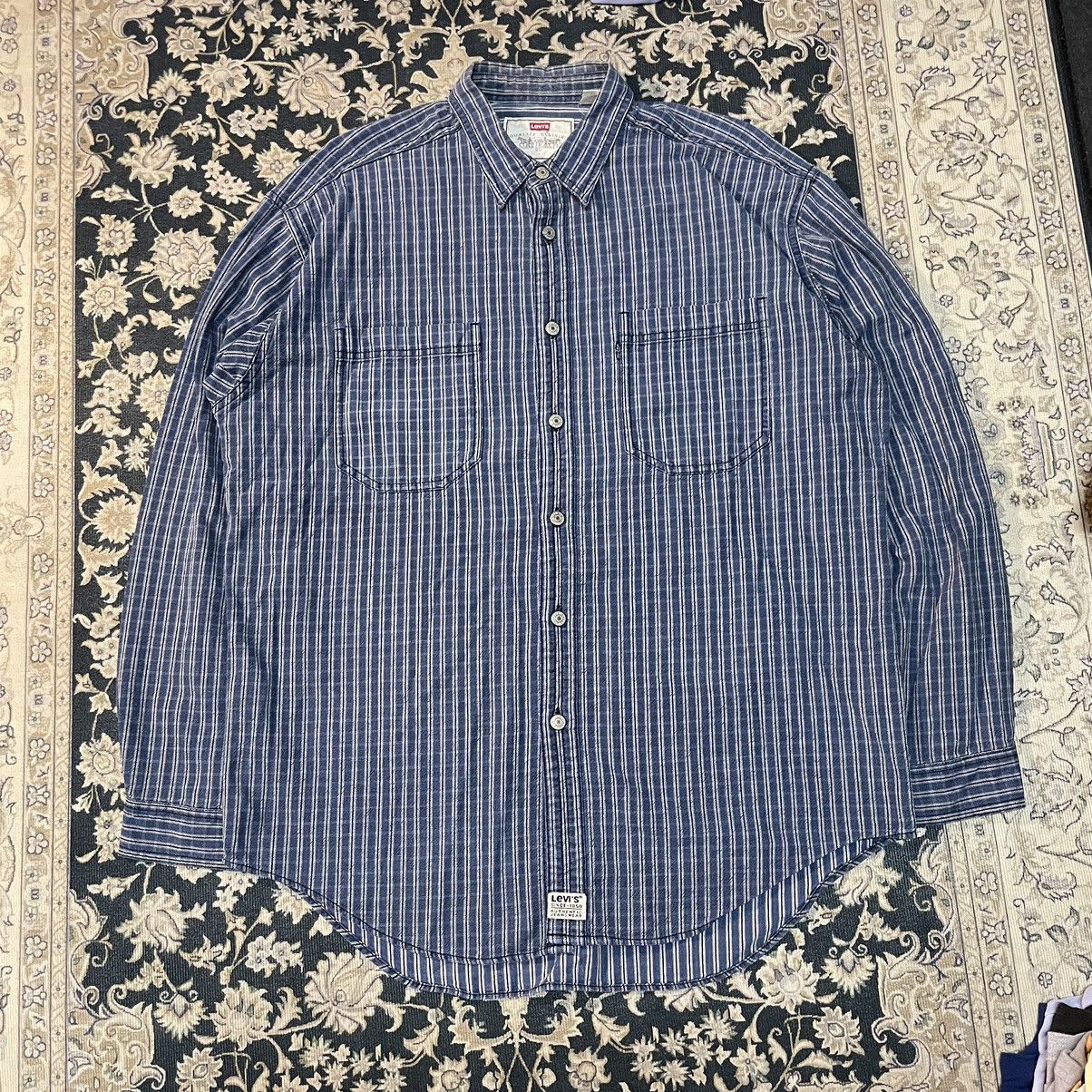 Levi's × Levi's Vintage Clothing × Vintage Levi’s Denim Check Shirt Vintage 90s Size US L / EU 52-54 / 3 - 2 Thumbnail