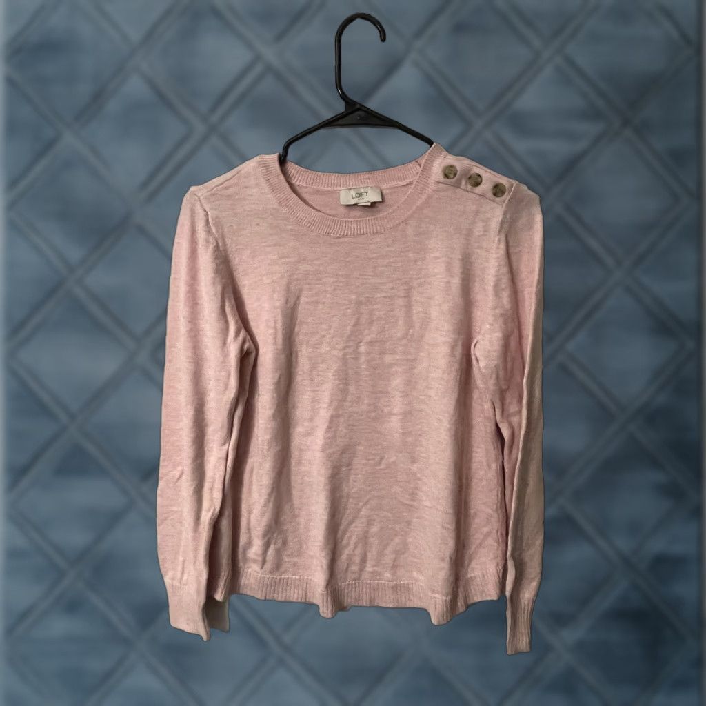 Loft LOFT Solid Pink Shoulder Button Sweater Womens Size Small Long-Sleeve Loft Pink Solid Shoulder Button Sweater Womens Size Small Long-Sleeve Size S / US 4 / IT 40 - 1 Thumbnail