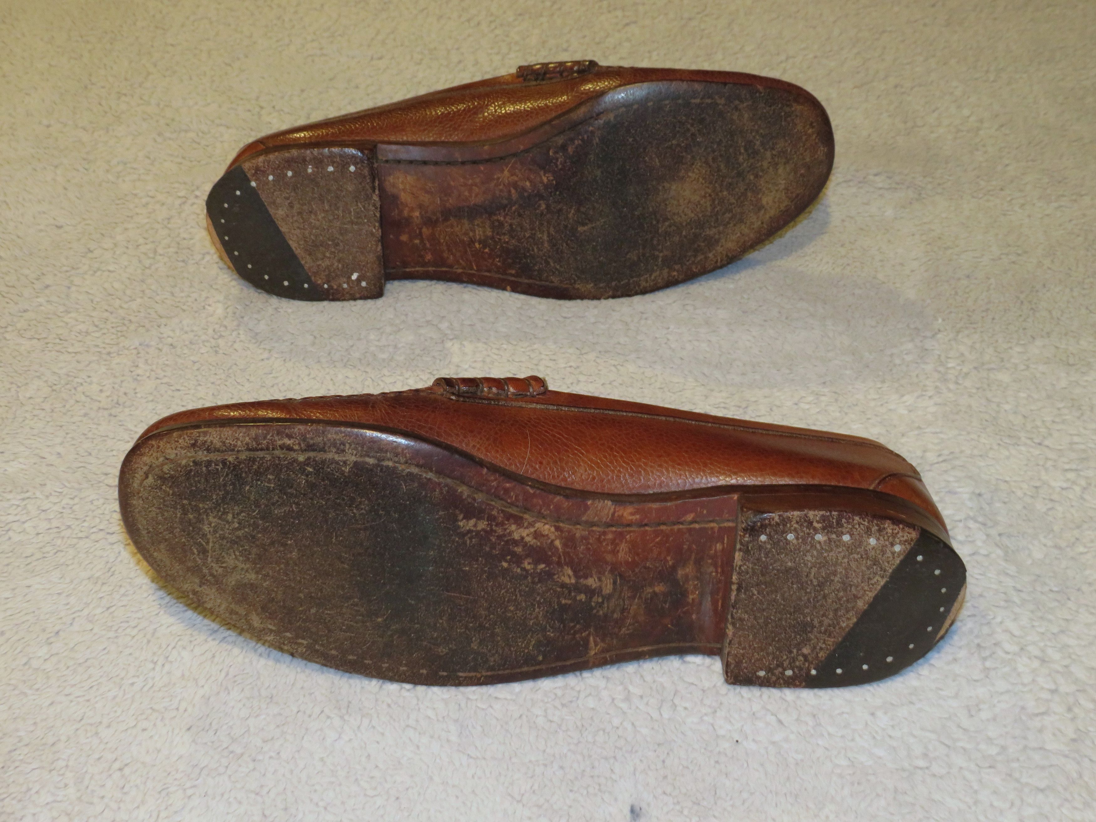 Paul Stuart Designed by Edward Green Brown Grain Leather Moccasins 10.5M Size US 10.5 / EU 43-44 - 9 Thumbnail