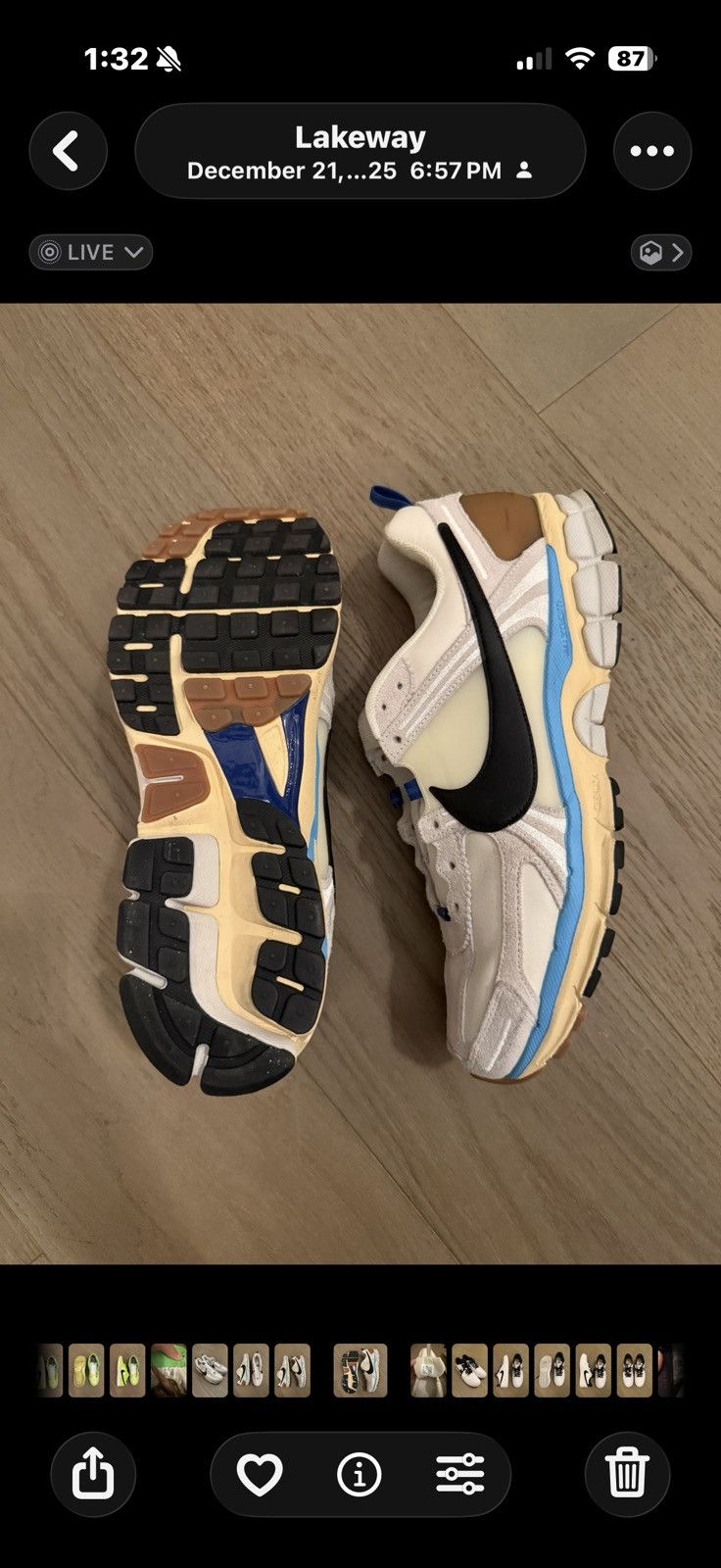 Nike Nike Zoom Vomero 5 White/Blue Black Swoosh – Men’s Size US 14 / EU 47 - 6 Thumbnail