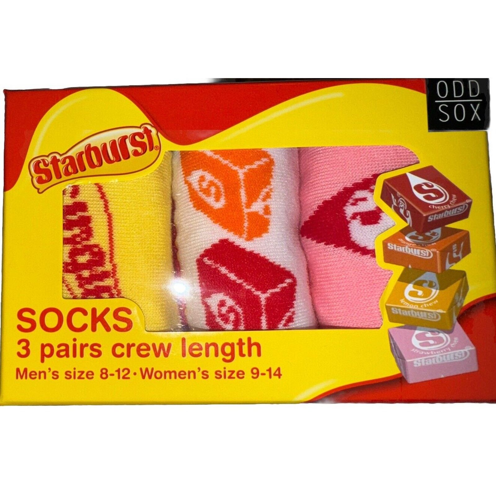 The Unbranded Brand Starburst Odd Sox Novelty Funny Socks 3 Pairs Socks Gift Set Size ONE SIZE - 1 Thumbnail