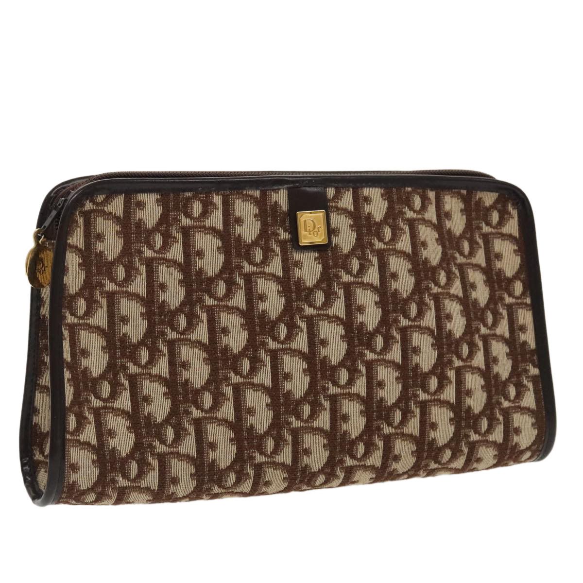 Dior Oblique Brown Canvas Clutch Bag (Pre-Owned) Size ONE SIZE - 1 Thumbnail