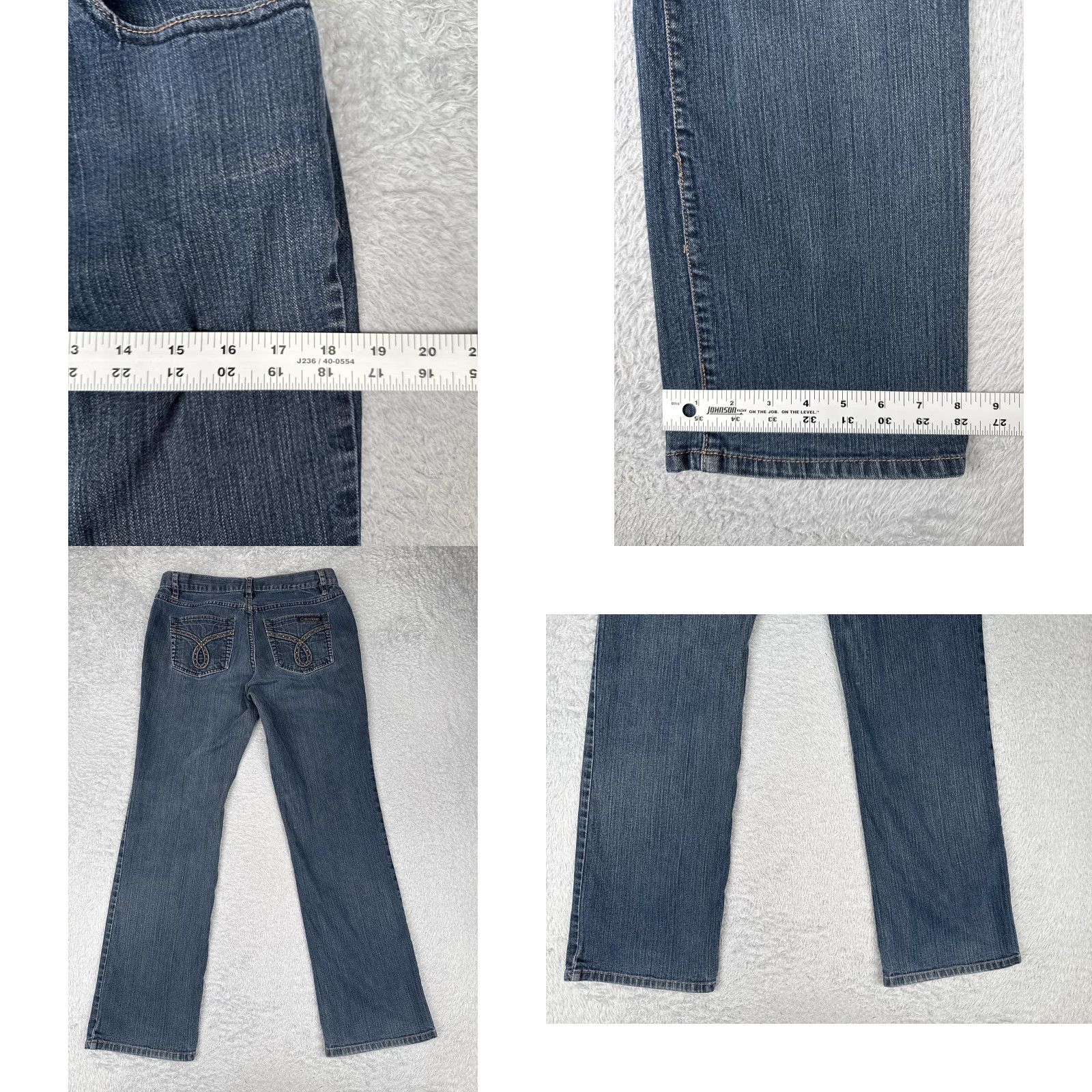 Calvin Klein Calvin Klein Jeans Womens 10 Blue Straight Leg Stretch Denim Embellished Pockets Jeans Size 32" / US 10 / IT 46 - 9 Thumbnail