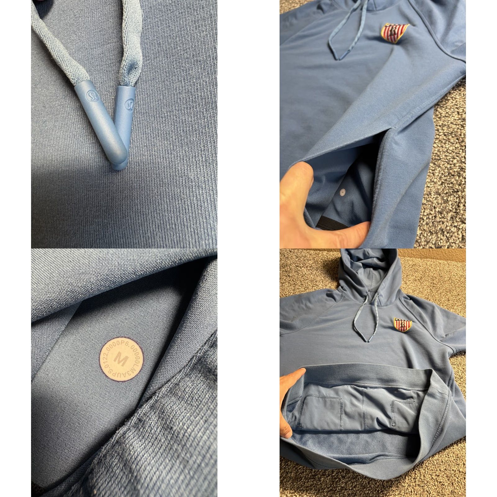Lululemon Lululemon City Sweat Hoodie Mens Medium Sweatshirt LM3AUPS American Patch Hoodie pullover City pattern solid black? blue? (Original color: Blue) Size US M / EU 48-50 / 2 - 8 Thumbnail