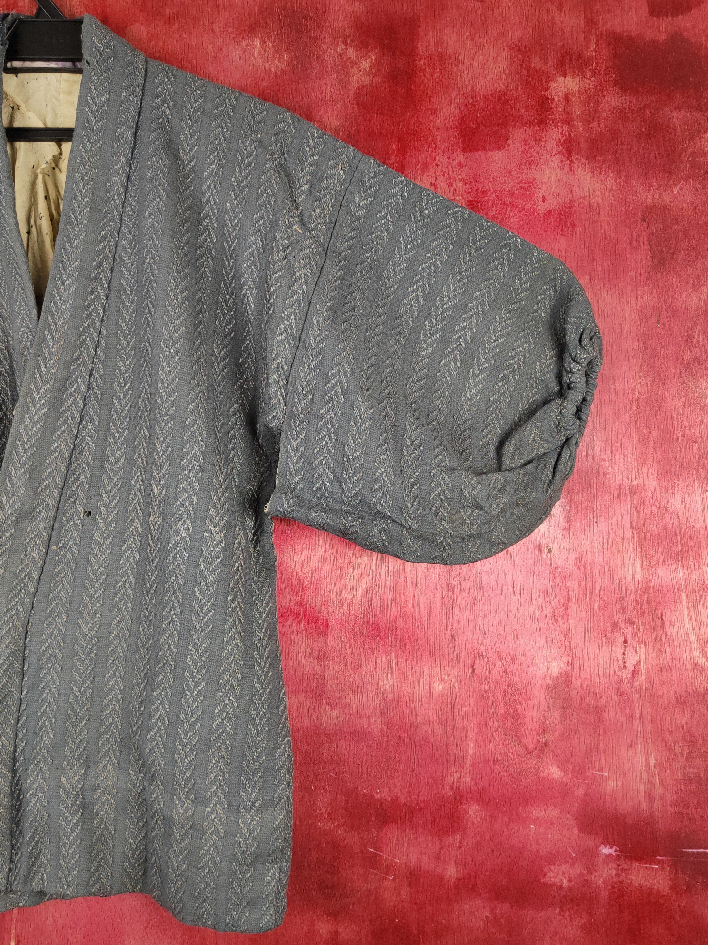 Komono Special Chiyotex vintage japan Dark Gray Kimono #S1364 Size US L / EU 52-54 / 3 - 8 Thumbnail