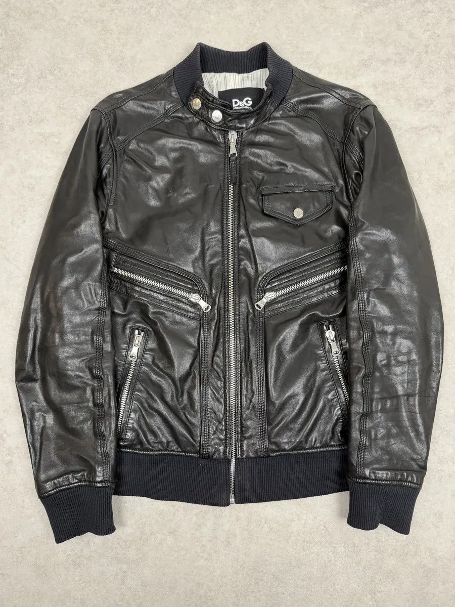 Dolce & Gabbana 2000s Dolce & Gabbana Spy Black Leather Jacket Size US M / EU 48-50 / 2 - 1 Thumbnail