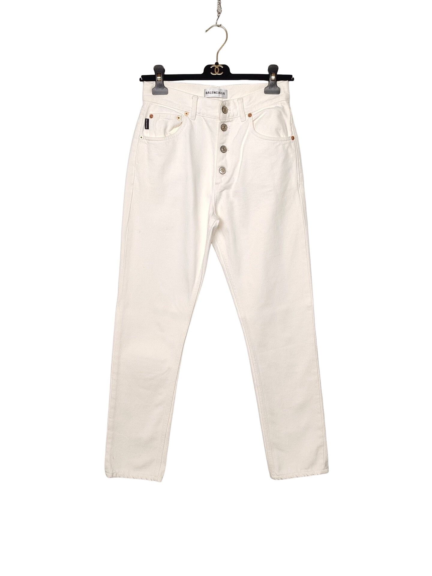 Balenciaga Balenciaga White Button Fly Jeans Size 26 Size 26" / US 2 / IT 38 - 1 Thumbnail