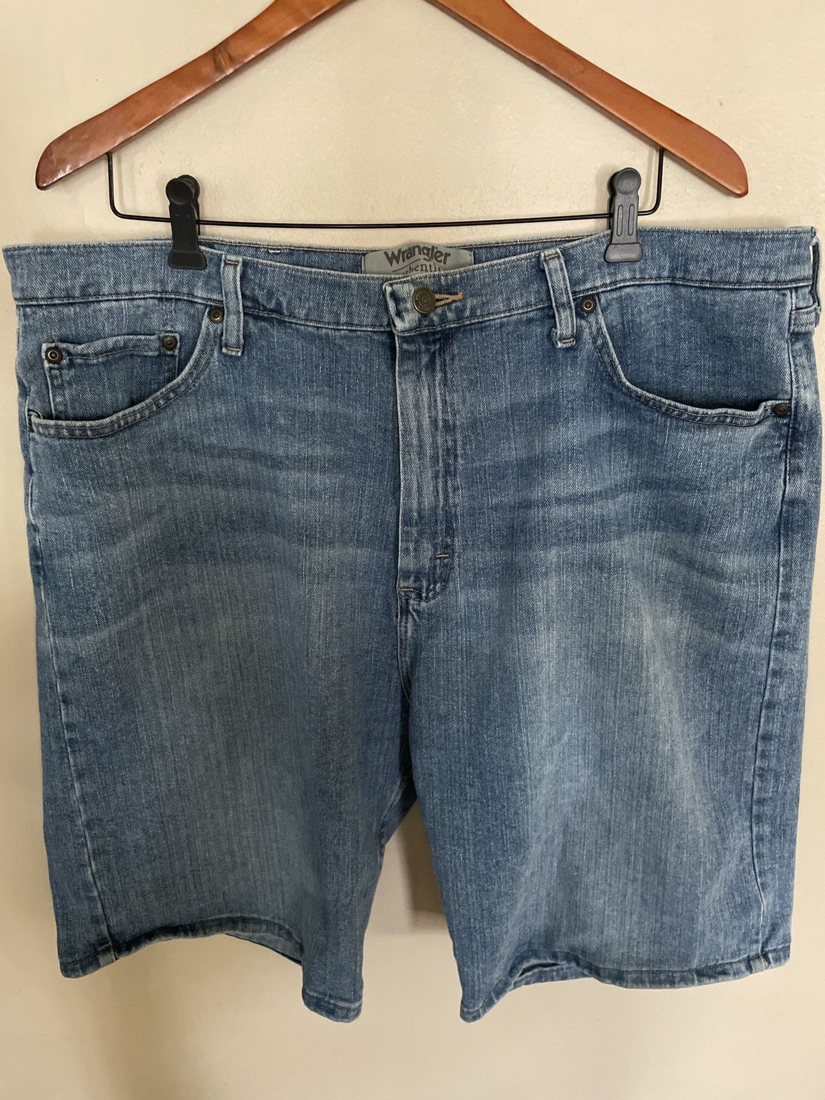 Vintage × Wrangler Wrangler Blue Jean Short 40 JORTS Denim vintage light washed Size US 40 / EU 56 - 1 Thumbnail