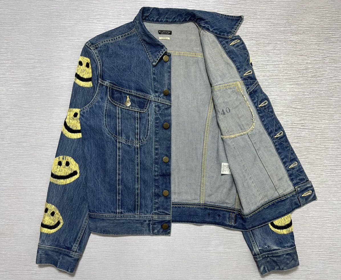 Kapital Kapital 14oz Westerner Long Washed Smiley Denim Jacket Size US XXS / EU 40 - 3 Thumbnail