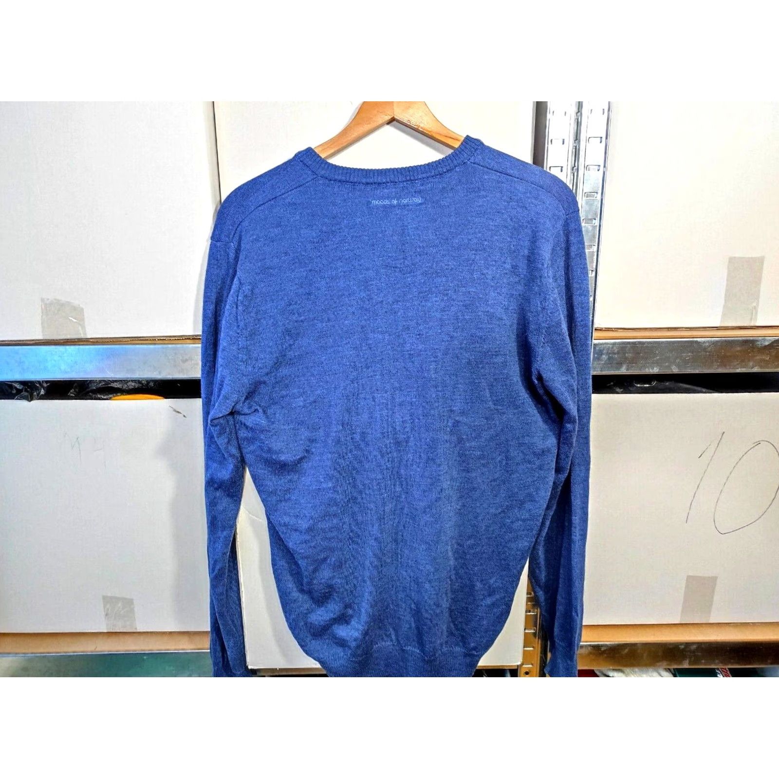 Vintage Moods of Norway Sweater Pullover Knit 100% Virgin Wool Blue Size L Mens Thermal Long Sleeve Autumn Winter Spring Casual Shirt/Top Size US L / EU 52-54 / 3 - 3 Thumbnail