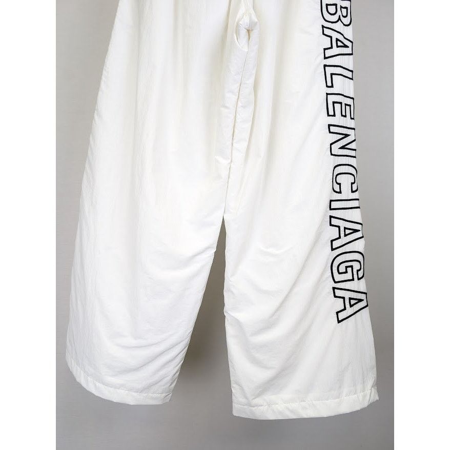 Balenciaga o1rshd1 Light Track Nylon Tracksuit Pants in White Size US 32 / EU 48 - 14 Thumbnail