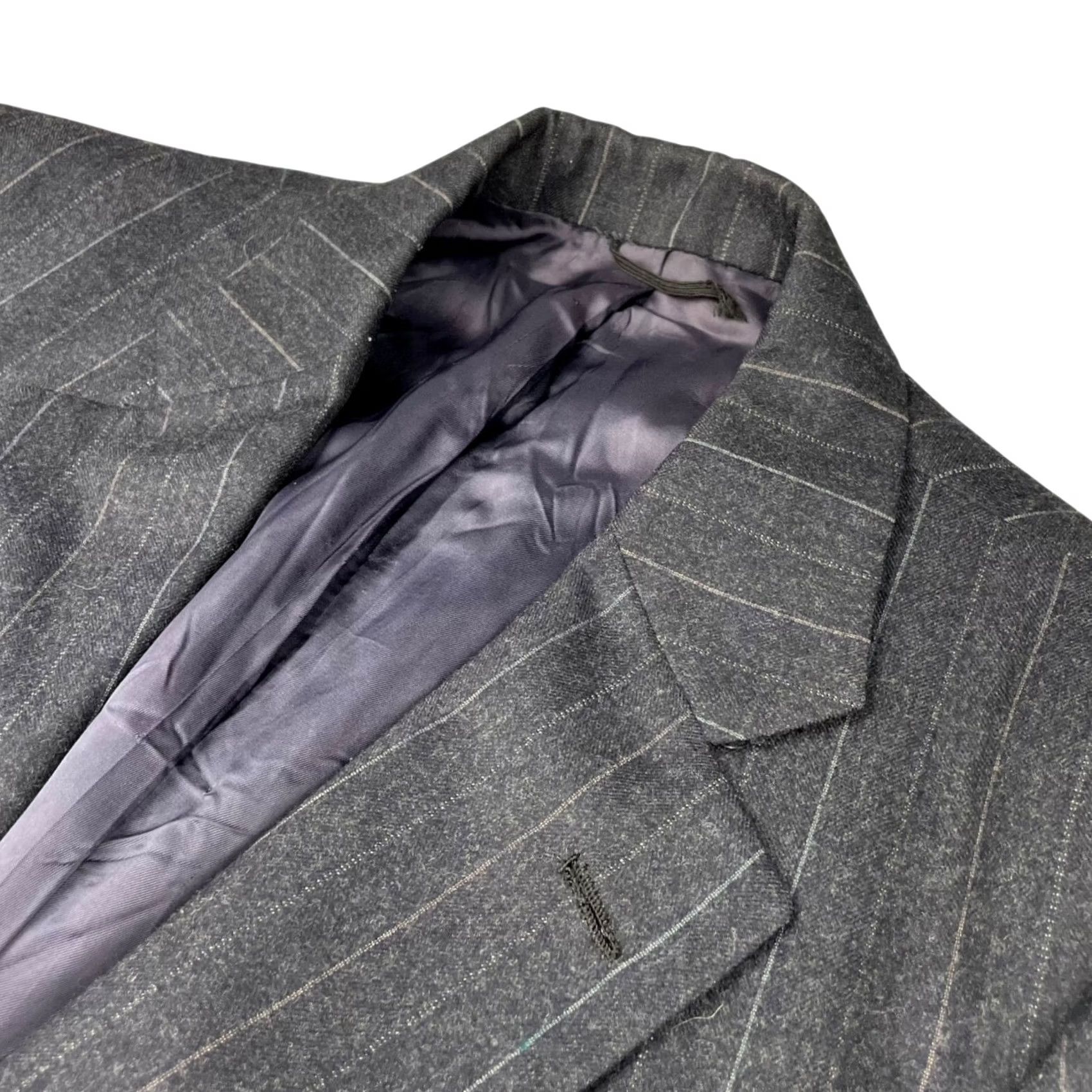 Vintage VINTAGE Barneys Blazer Wool Charcoal Stripe Mens 40R US Size 40R - 2 Thumbnail