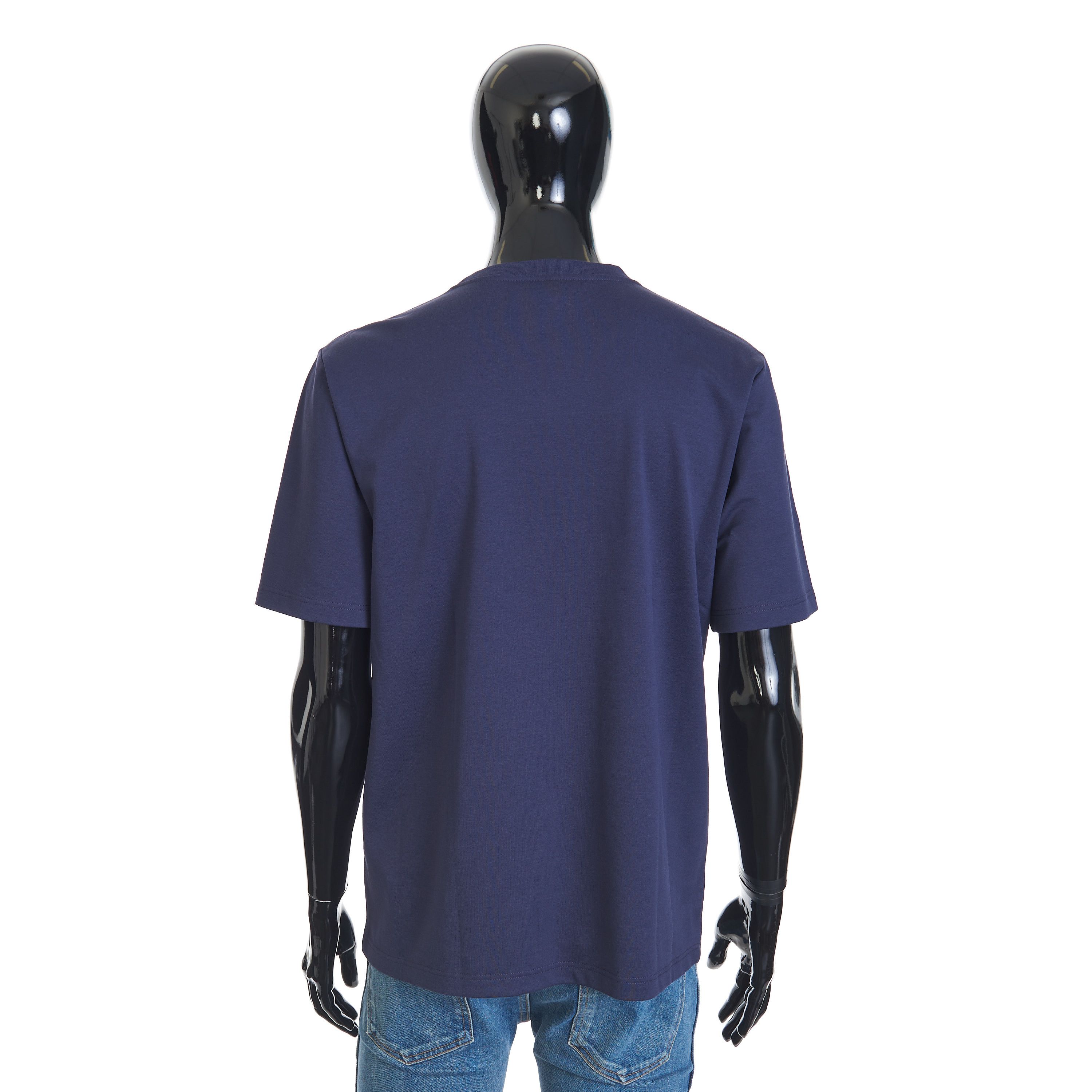 Berluti Oversized Logo Embroidery T-Shirt In Ink Blue Cotton Size US M / EU 48-50 / 2 - 5 Thumbnail