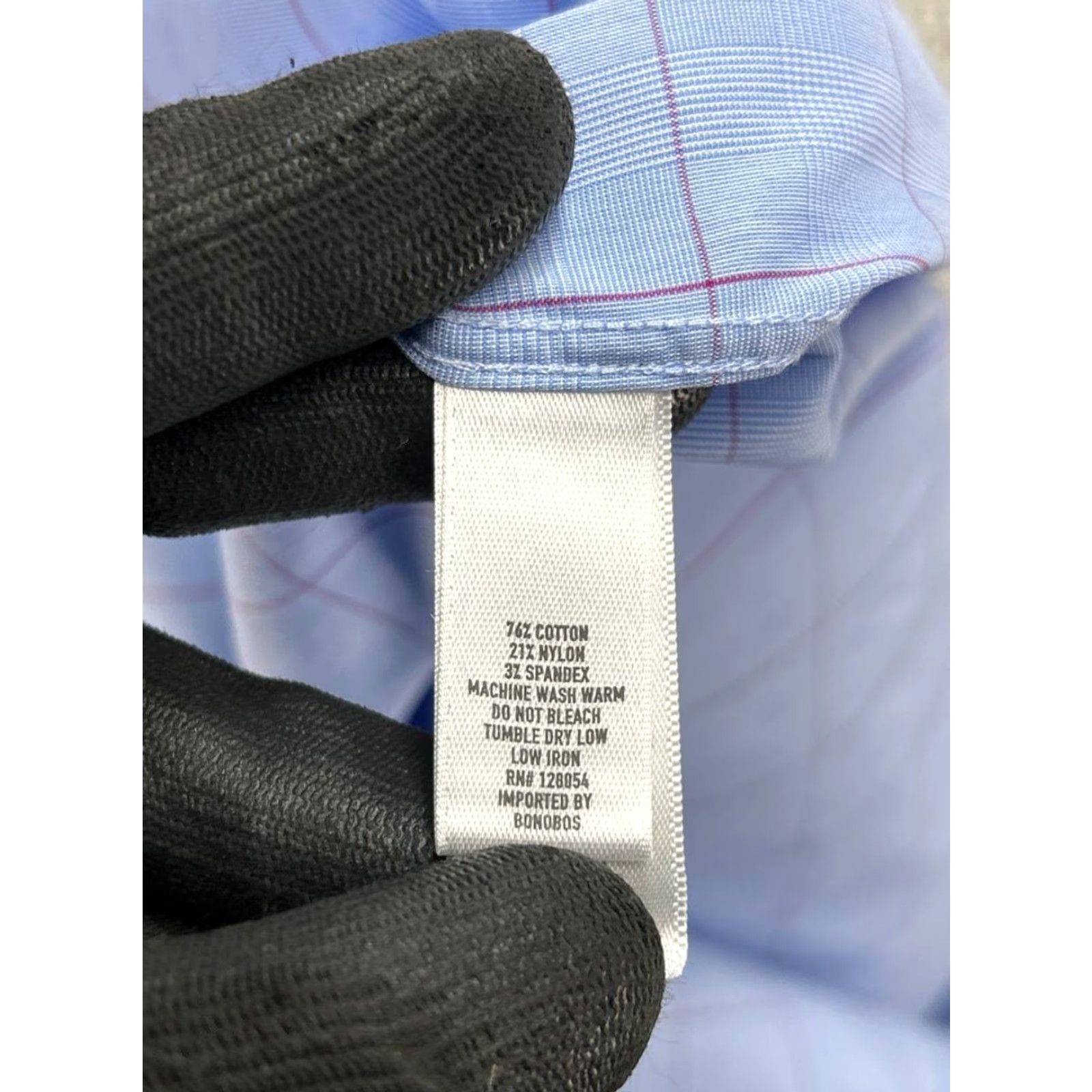 Bonobos Bonobos Dress Shirt Mens 16.5 Blue Cotton Button Up Dress Shirt Size 46R - 4 Thumbnail