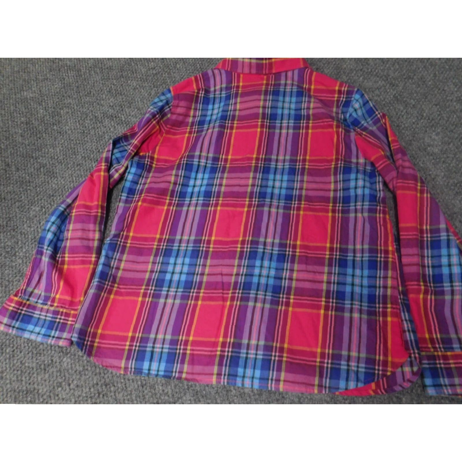 Talbots Talbots Womens Button-Up Blouse LP Petites Red Solid Knit Cotton Classic Fitted Sleeve Button-Up Casual Womens Size PL Size L / US 10 / IT 46 - 7 Thumbnail