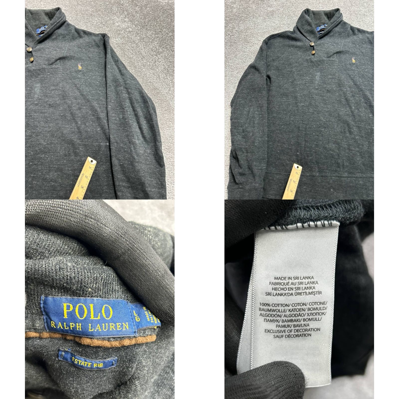 Polo Ralph Lauren Polo Ralph Lauren Sweater Mens Small Gray Cotton Estate Rib Shawl Neck Winter Size US S / EU 44-46 / 1 - 8 Thumbnail