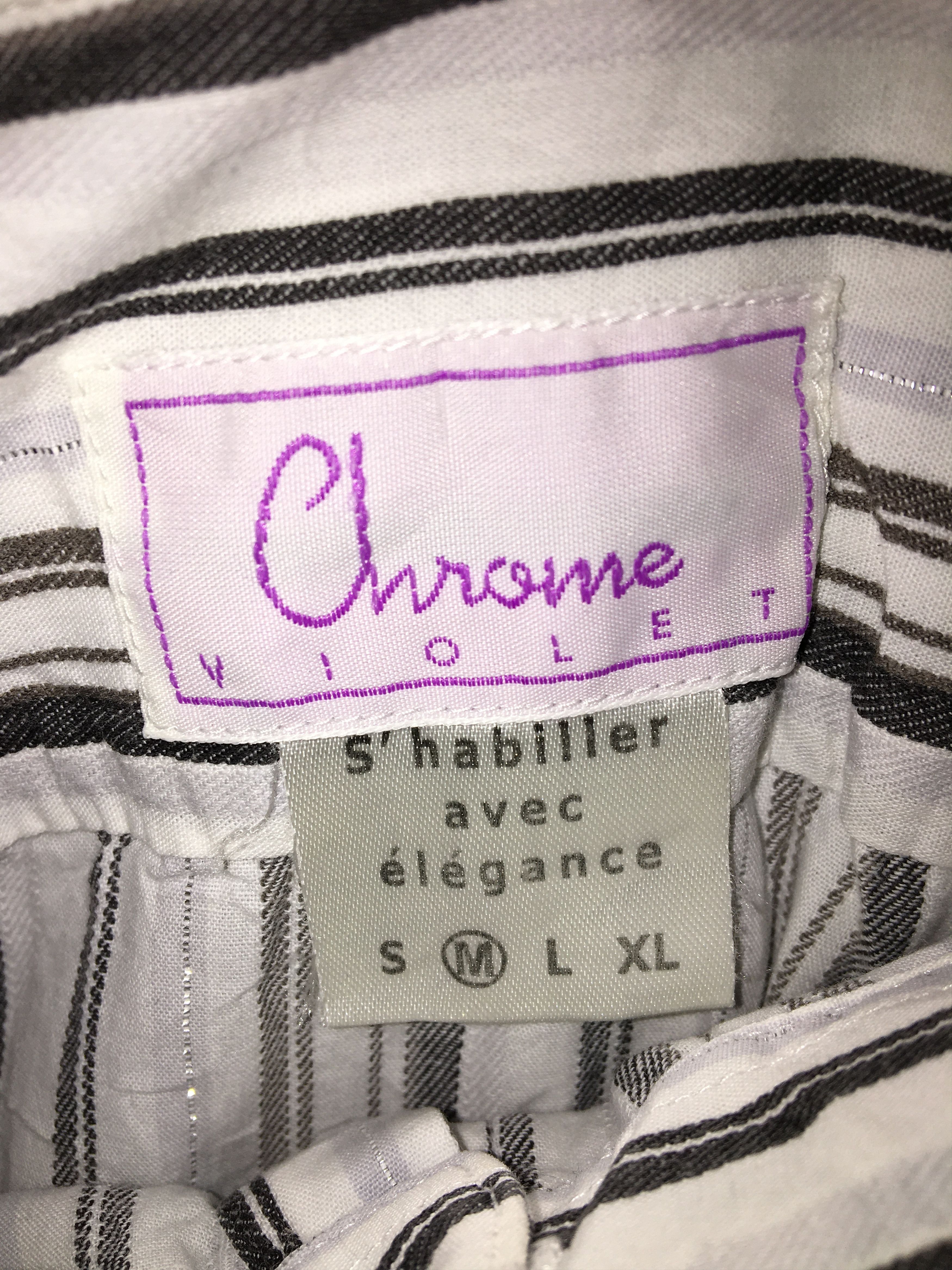 Japanese Brand Chrome Violet Striped Button Ups Size US M / EU 48-50 / 2 - 4 Thumbnail