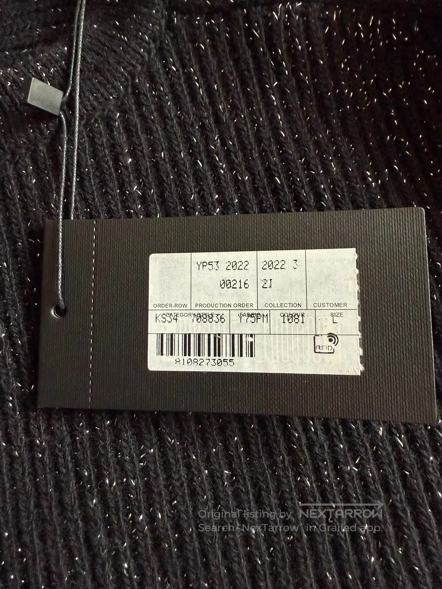 Saint Laurent Paris Black Sparkle Ribbed Knit Sweater. Size US L / EU 52-54 / 3 - 6 Thumbnail