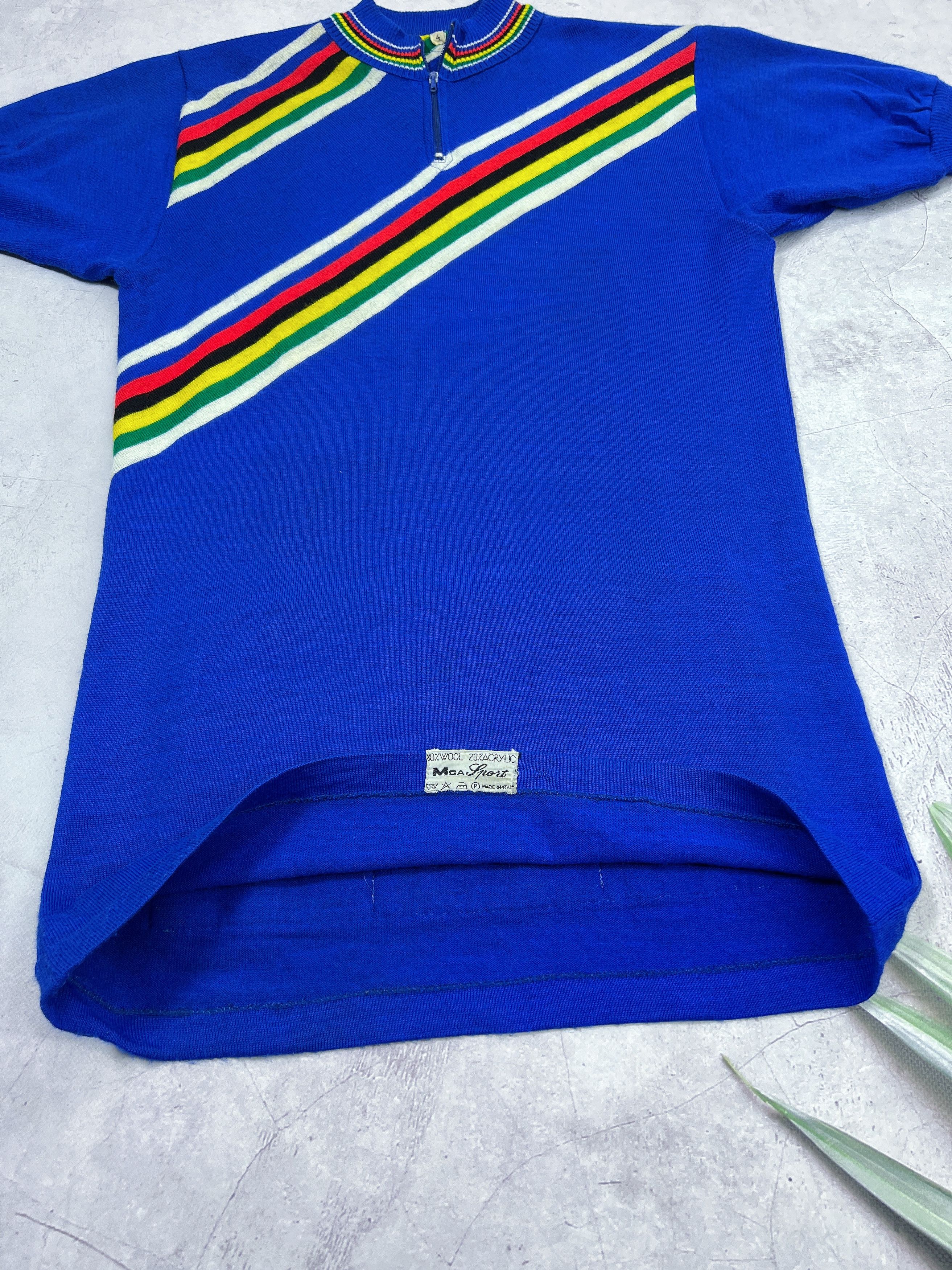 Sports Specialties × Vintage 80s Rainbow Сycling Jersey Italy Team Moa Sport Size US S / EU 44-46 / 1 - 9 Thumbnail