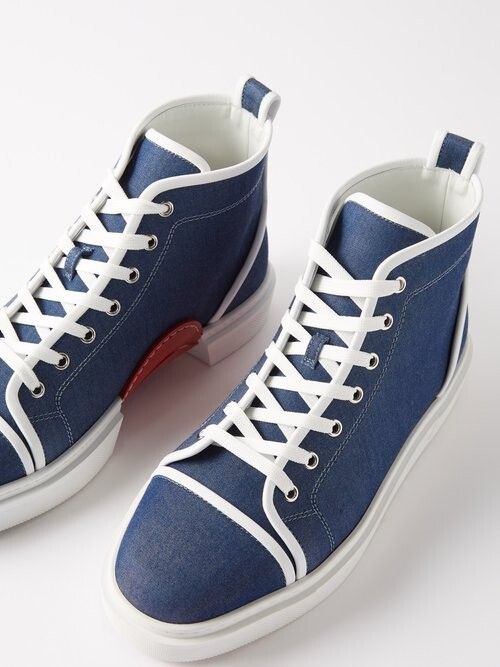 Christian Louboutin o1bcso1str1024 Adolon Flat Denim in Blue Size US 10 / EU 43 - 3 Thumbnail