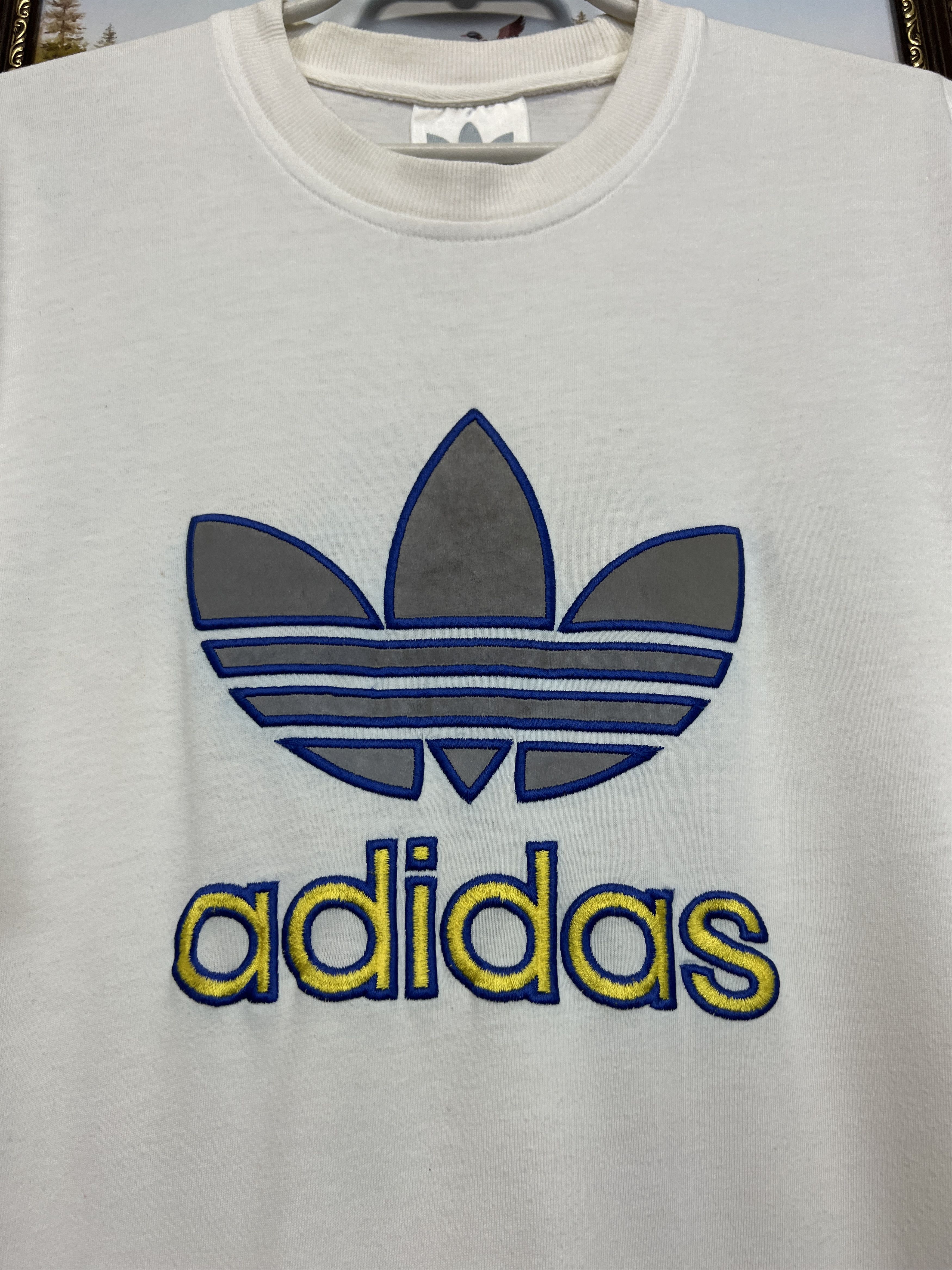 Adidas Vintage 90's Big Logo Shirt Trikot Tee Reflective Rare Size US M / EU 48-50 / 2 - 3 Thumbnail