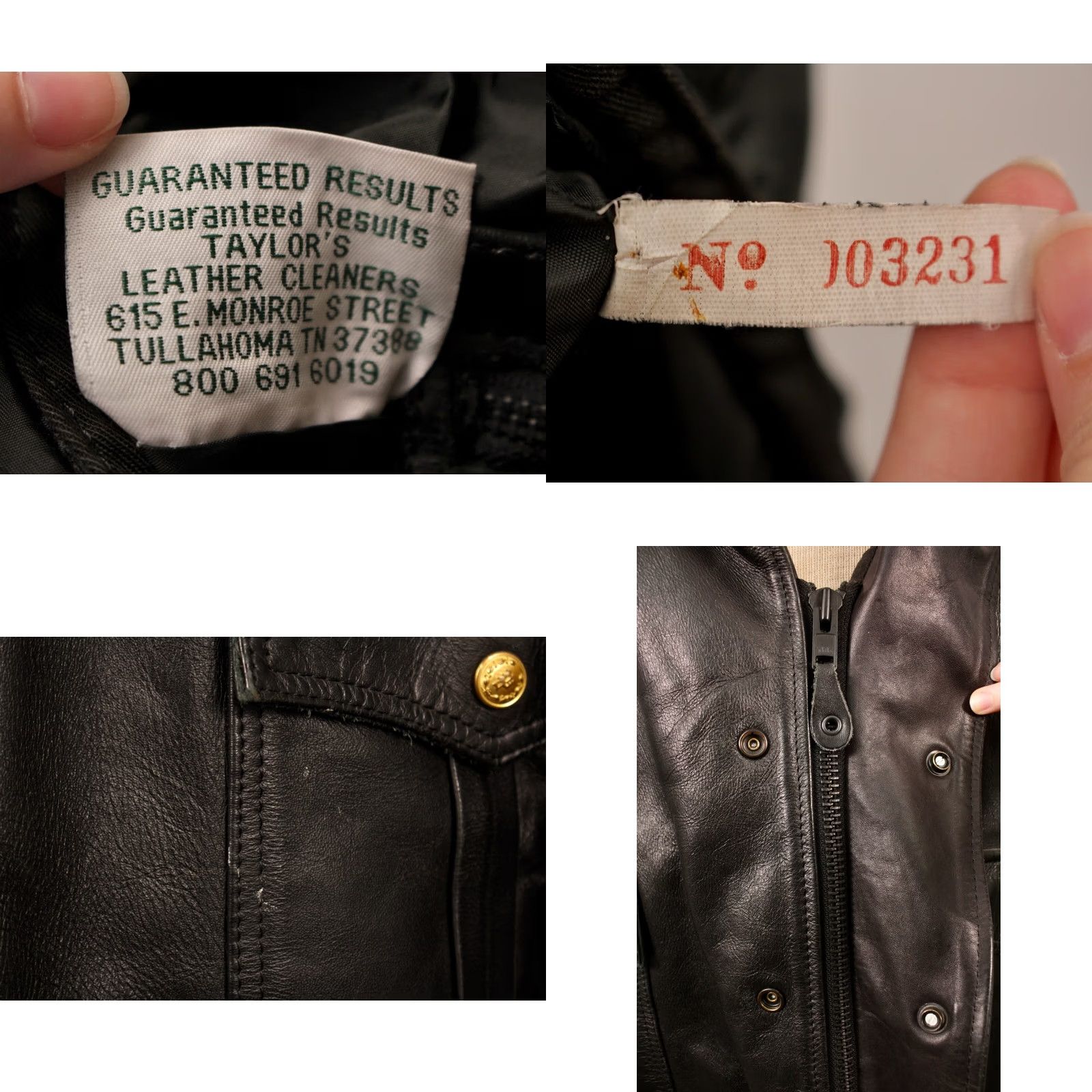 Vintage VTG Taylor's Leatherwear Police Leather Jacket Motorcycle Biker Black XL Mens Leather Jacket Size US XL / EU 56 / 4 - 8 Thumbnail