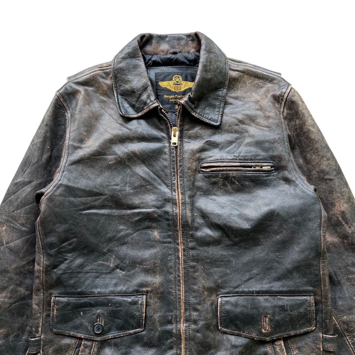 Vintage Vintage Morgan Productions Patina Leather Jacket Size US M / EU 48-50 / 2 - 8 Thumbnail